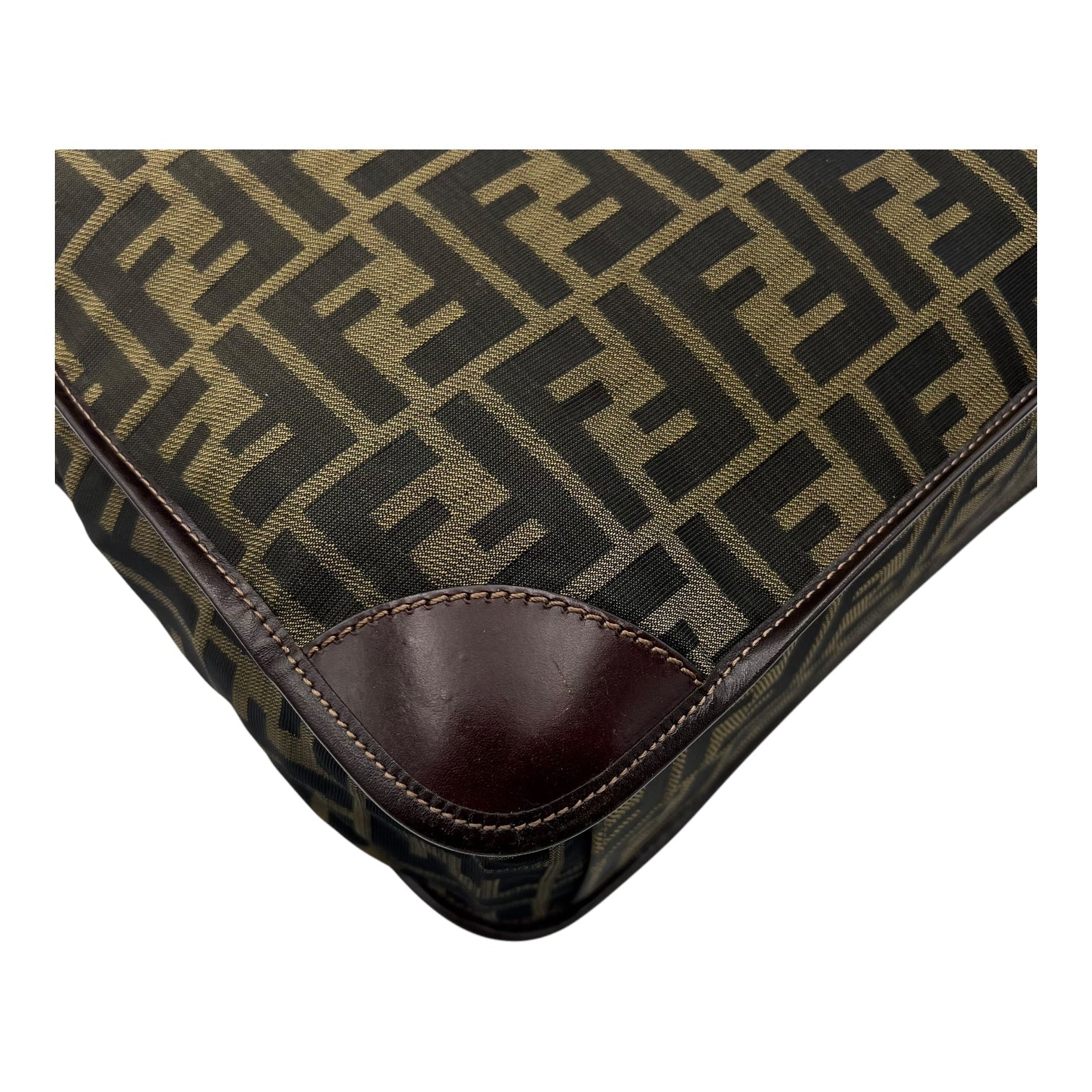 Zucca Tote Bag Brown in Jacquard, Gold hardware