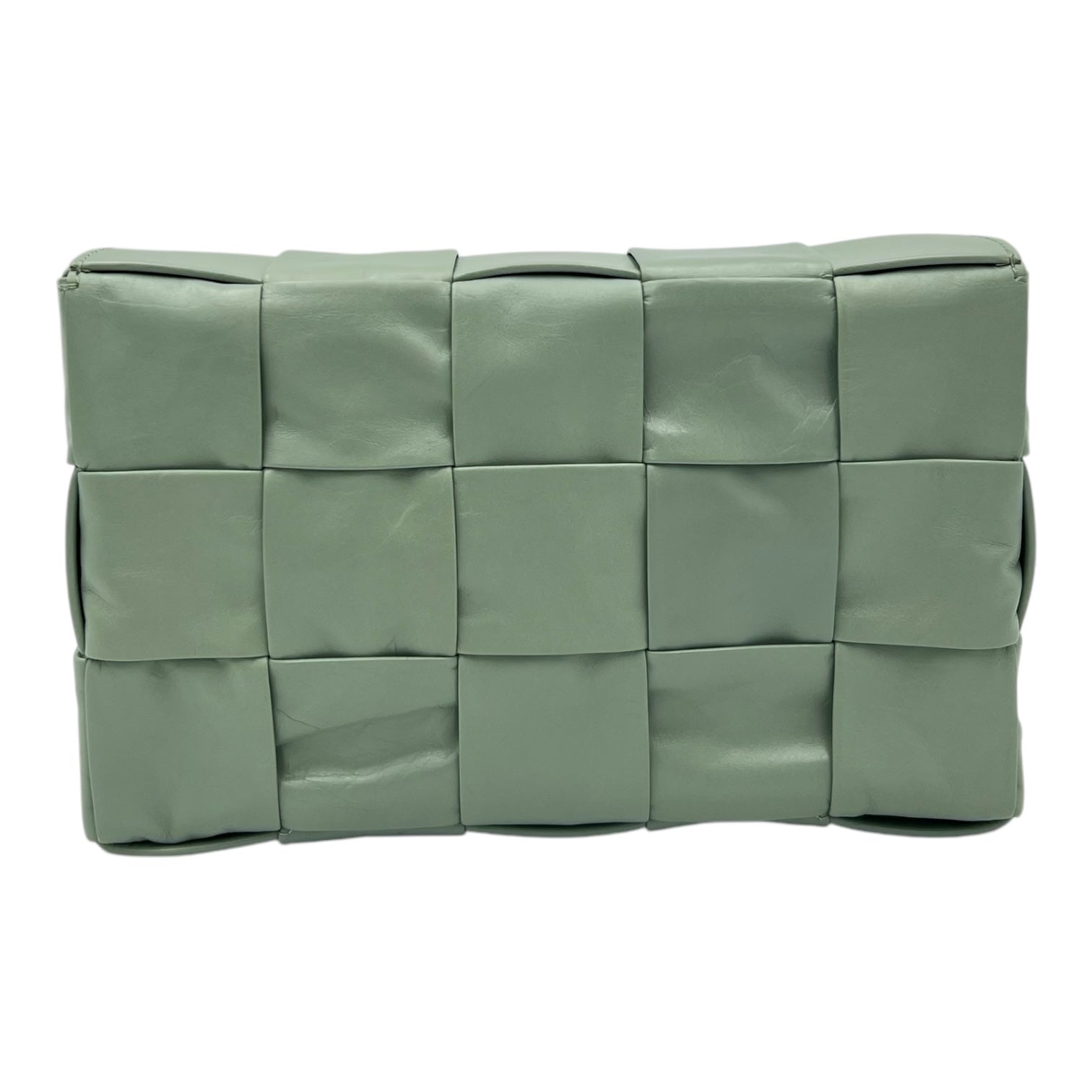 Cassette Crossbody Bag Green in Calfskin, Silver hardware