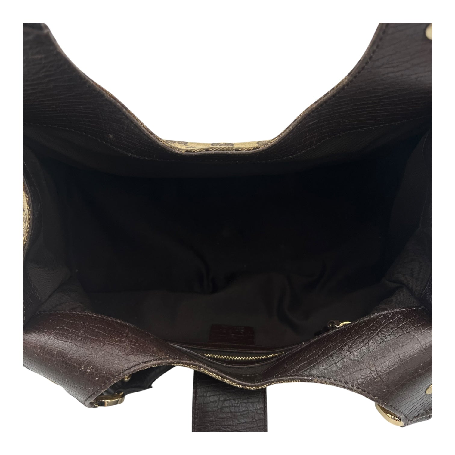 GG Shoulder Bag Brown in Canvas, Gold hardware