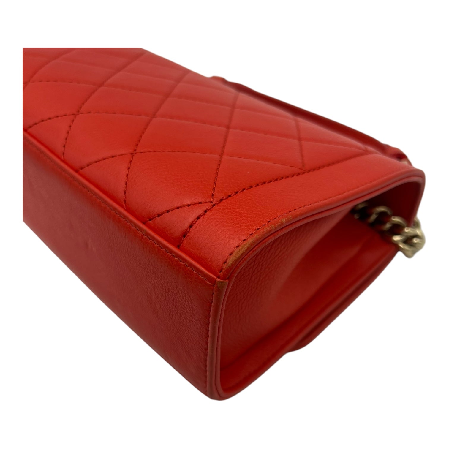 2 way bag Orange Crossbody Bag in Calfskin, Gold hardware