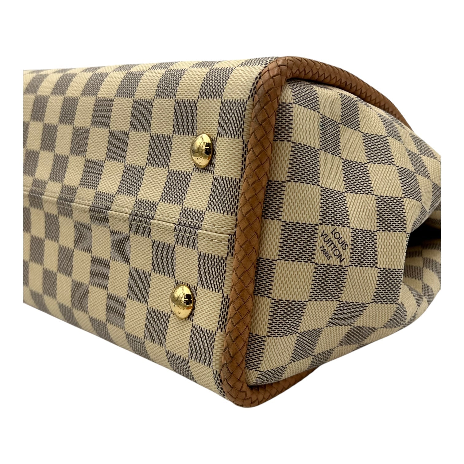 Propriano Shoulder Bag White in Coated Canvas, Gold hardware