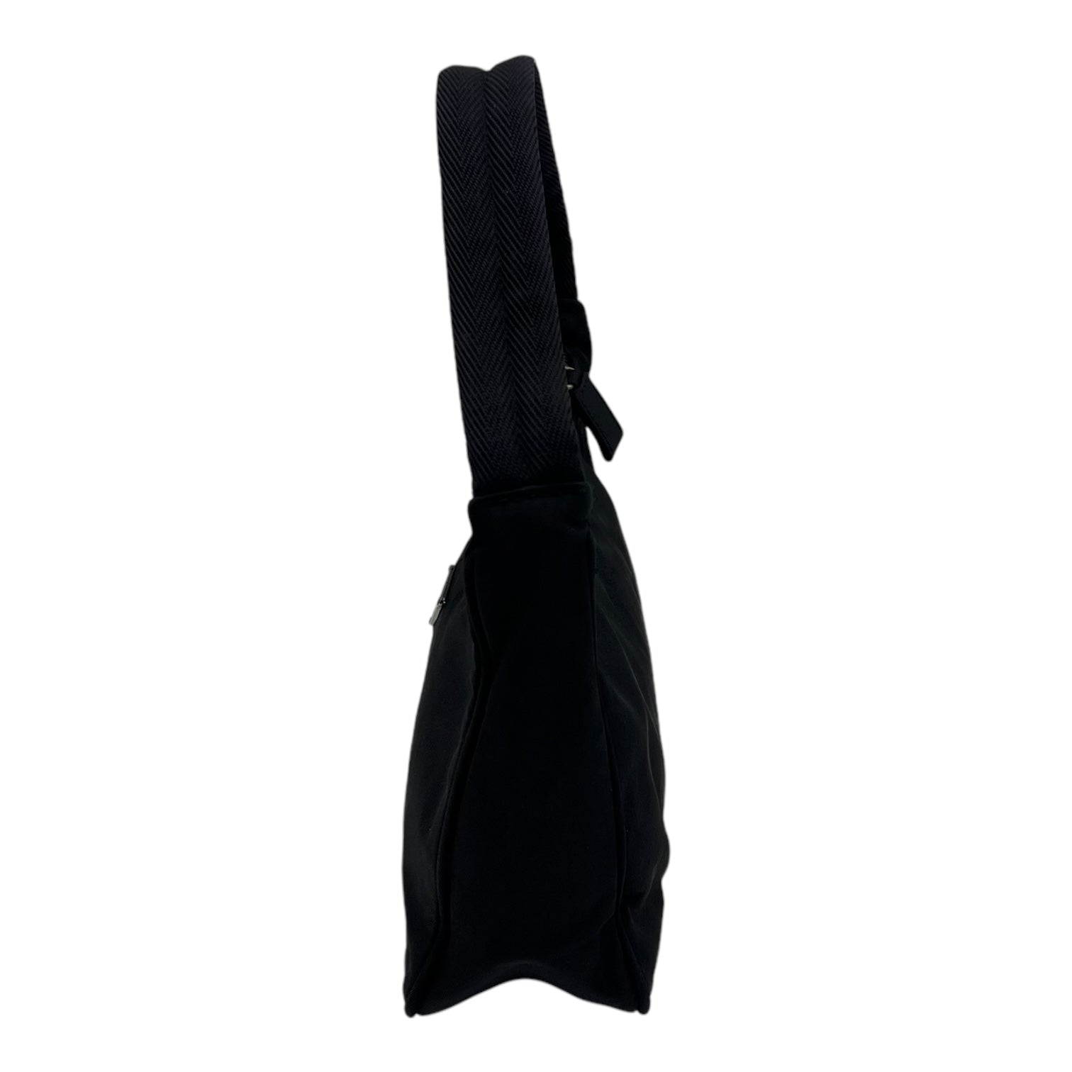 Re-Edition Shoulder Bag Black in Nylon, Silver hardware