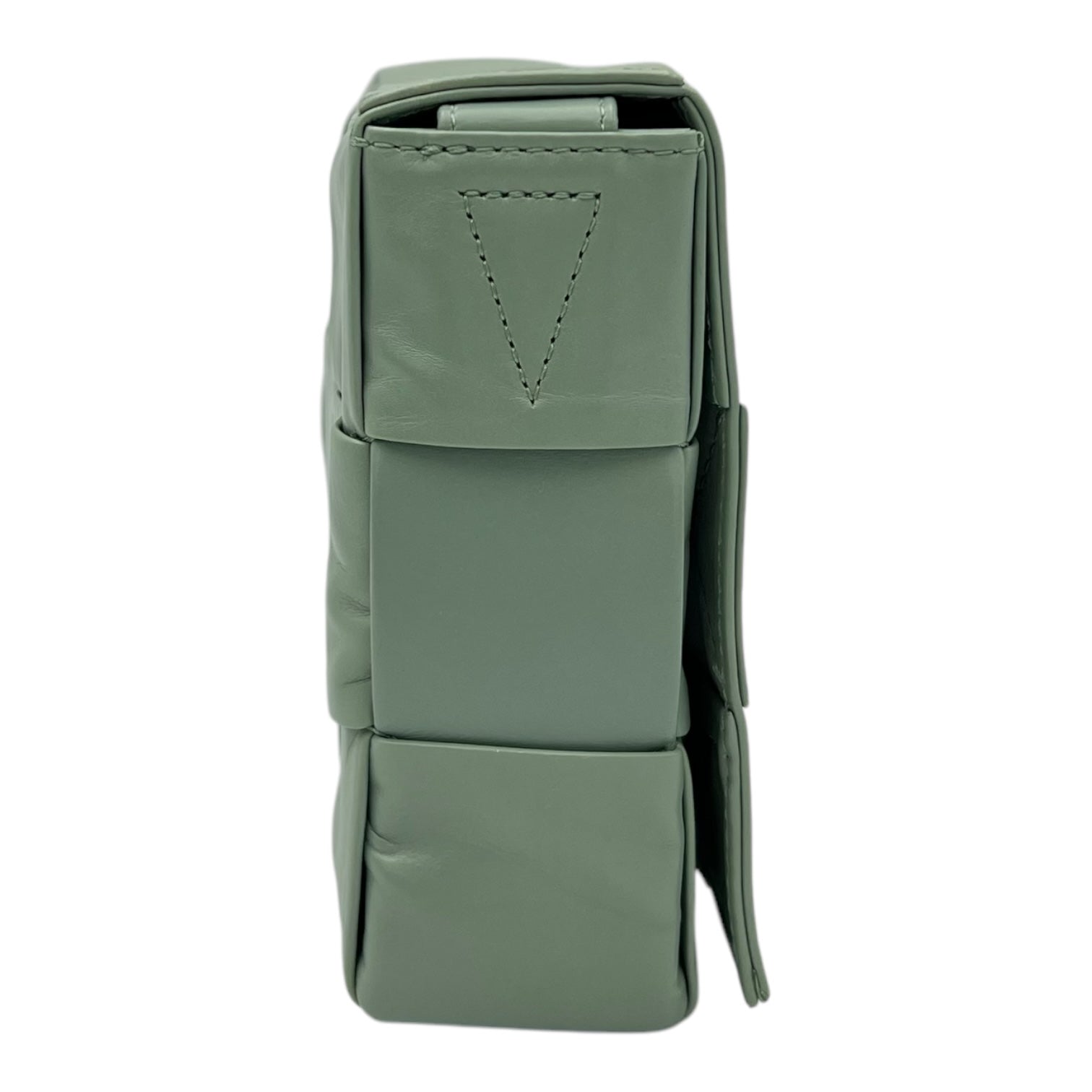 Cassette Crossbody Bag Green in Calfskin, Silver hardware