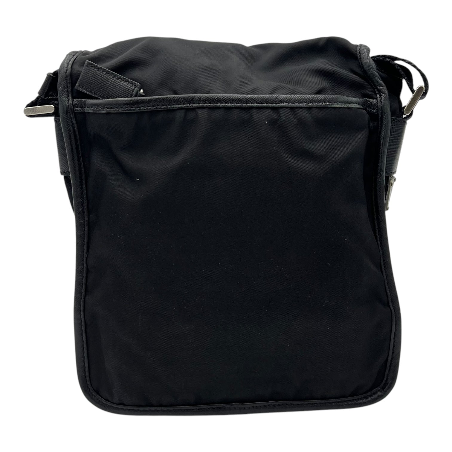 Logo Crossbody Bag Black in Nylon, Silver hardware