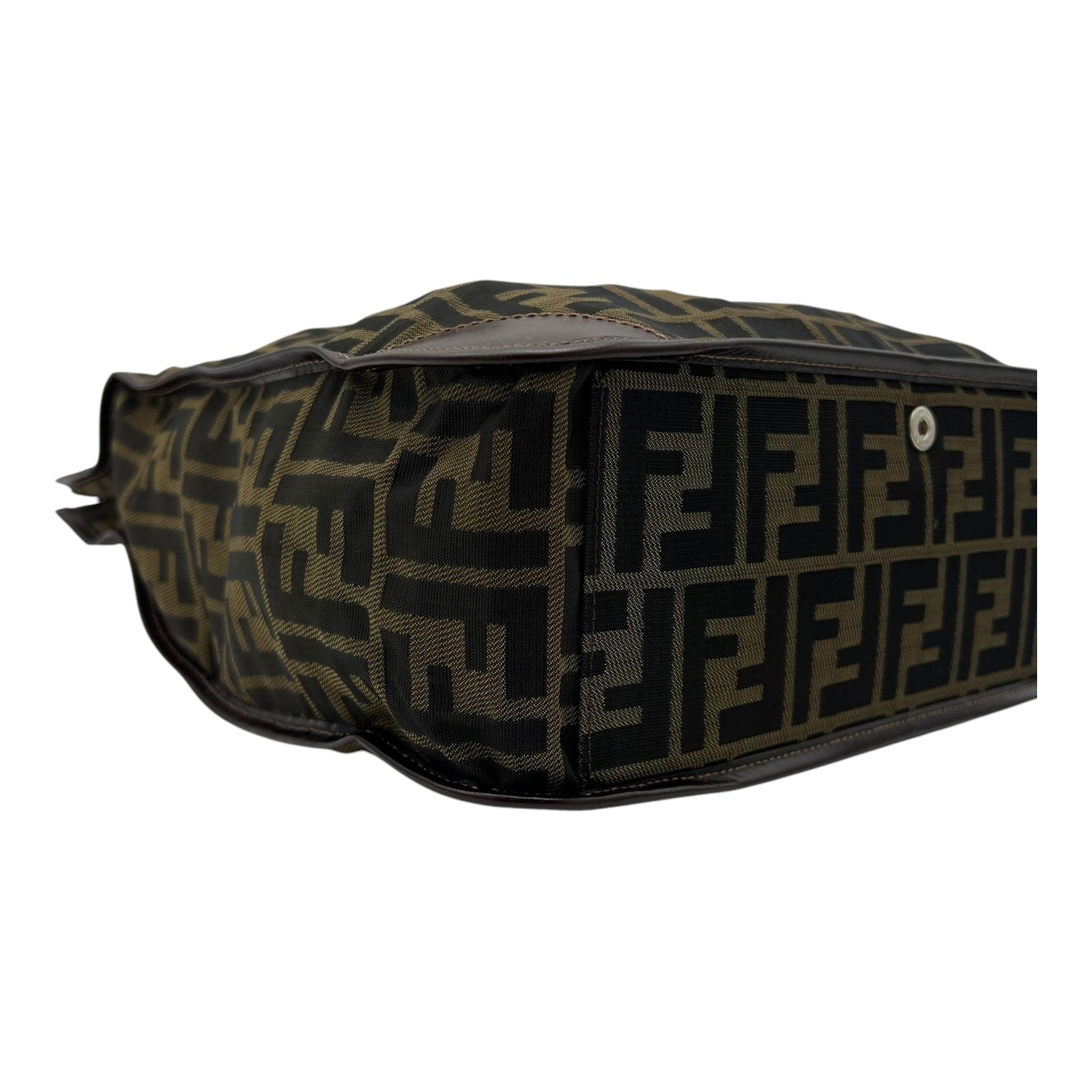 Zucca Tote Bag Brown in Jacquard, Gold hardware