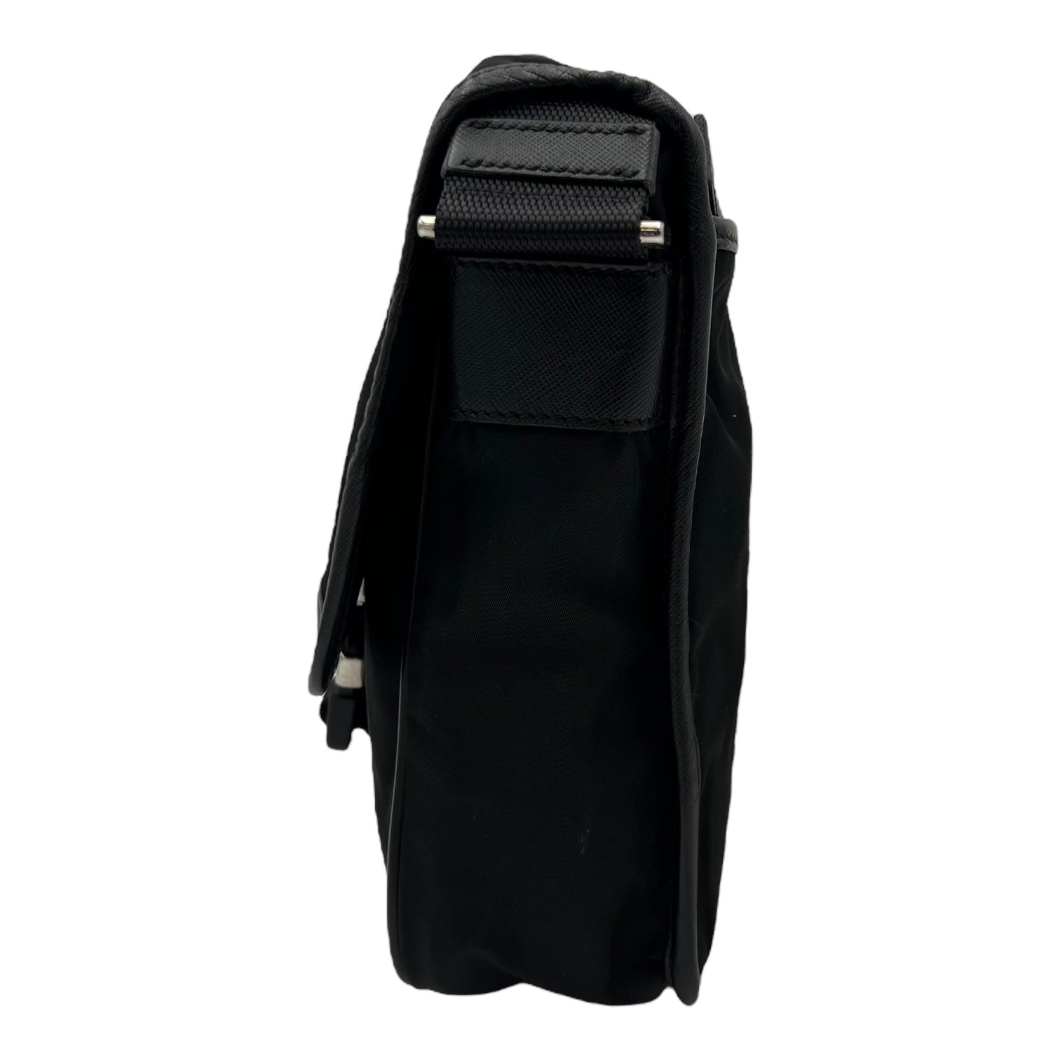 Logo Crossbody Bag Black in Nylon, Silver hardware