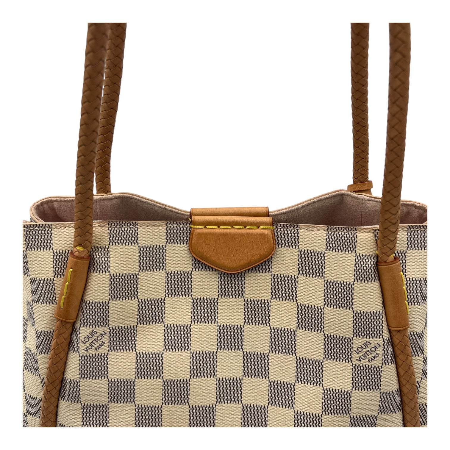 Propriano Shoulder Bag White in Coated Canvas, Gold hardware