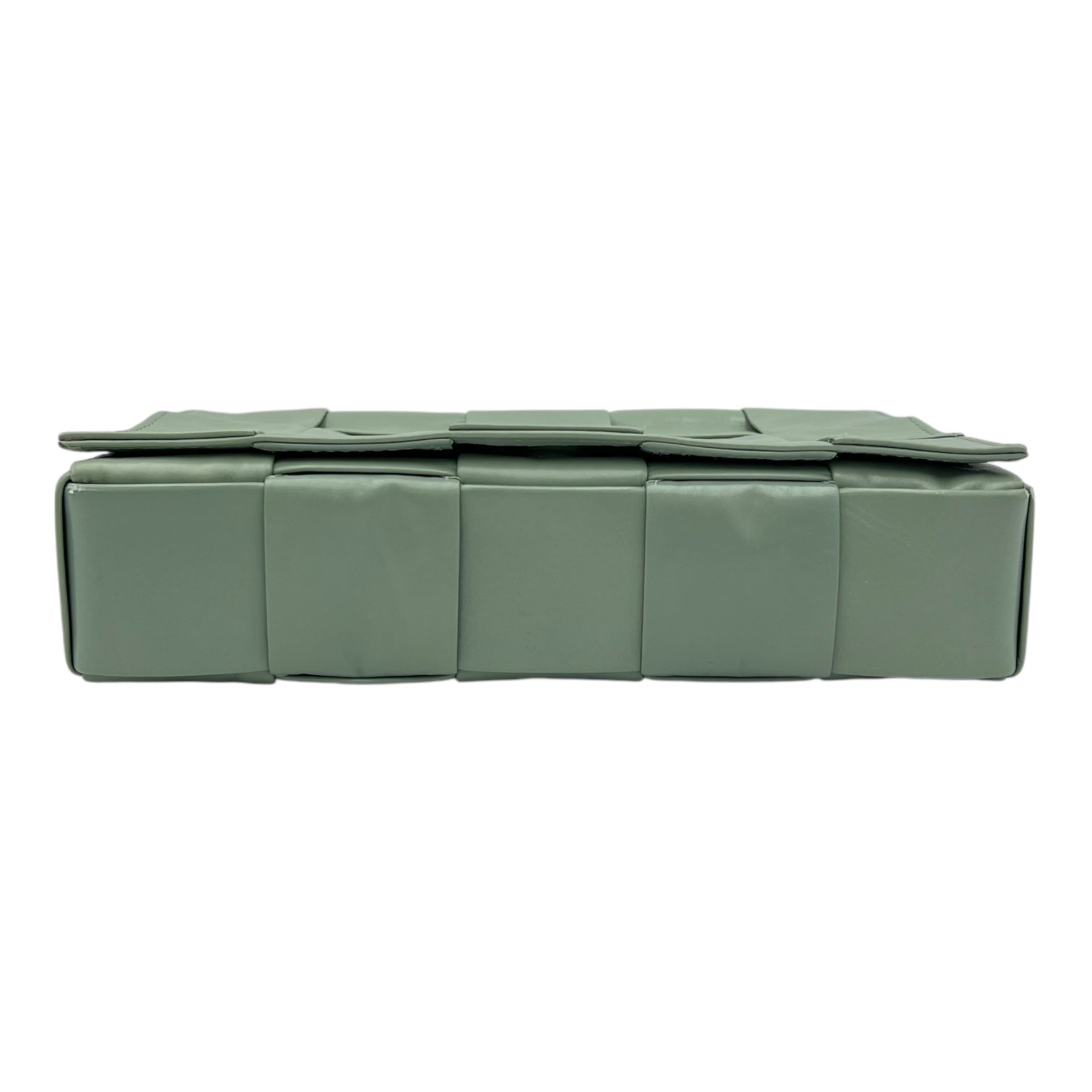 Cassette Crossbody Bag Green in Calfskin, Silver hardware