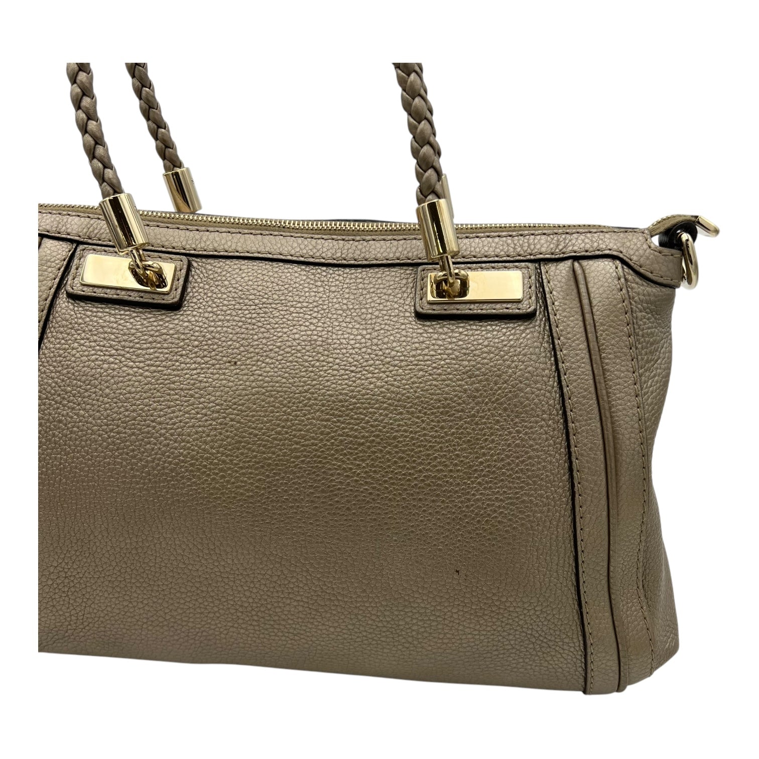 Twist Shoulder Bag Gold in Calfskin, Gold hardware