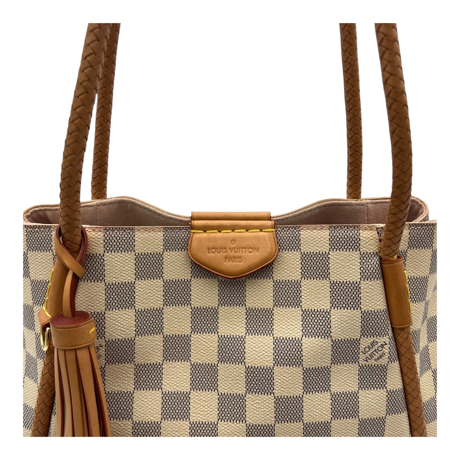 Propriano Shoulder Bag White in Coated Canvas, Gold hardware