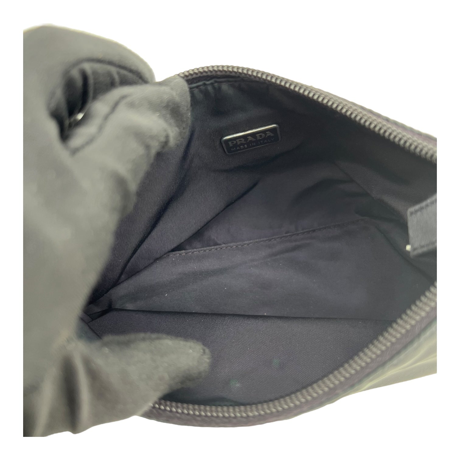 Re-Edition Shoulder Bag Black in Nylon, Silver hardware