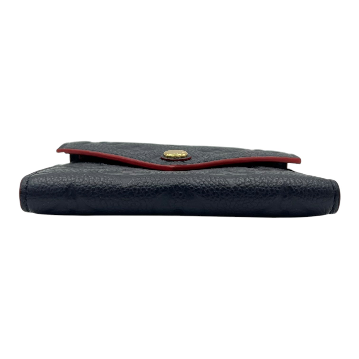 Victorine Wallet Blue in Empreinte Leather, Gold hardware