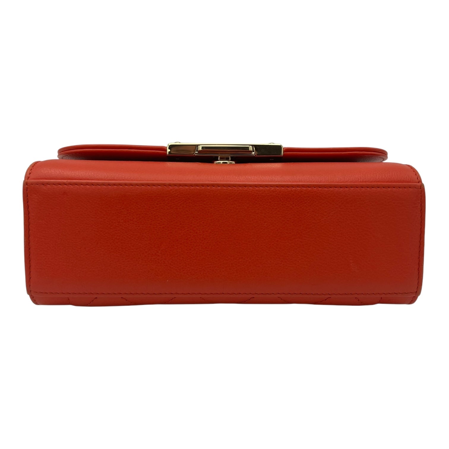 2 way bag Orange Crossbody Bag in Calfskin, Gold hardware