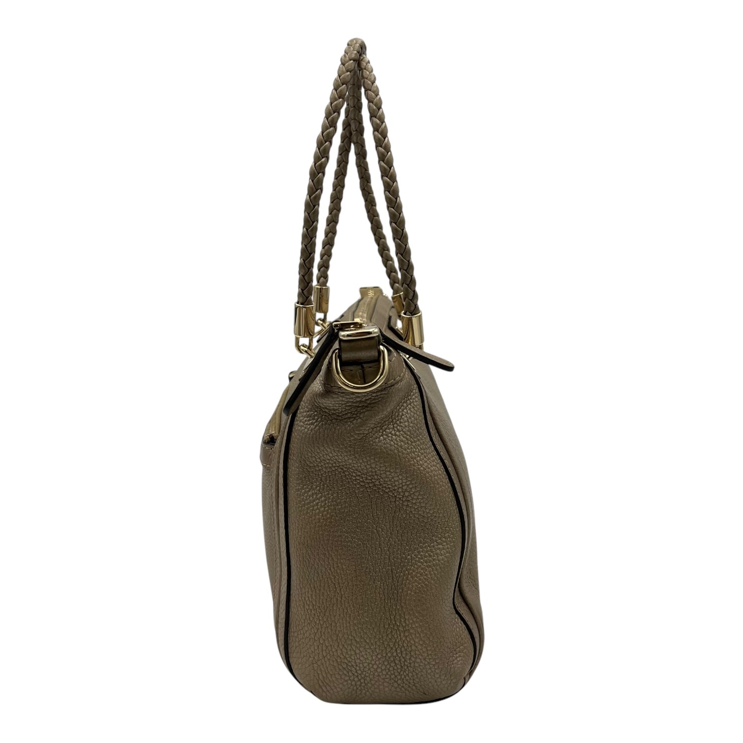 Twist Shoulder Bag Gold in Calfskin, Gold hardware
