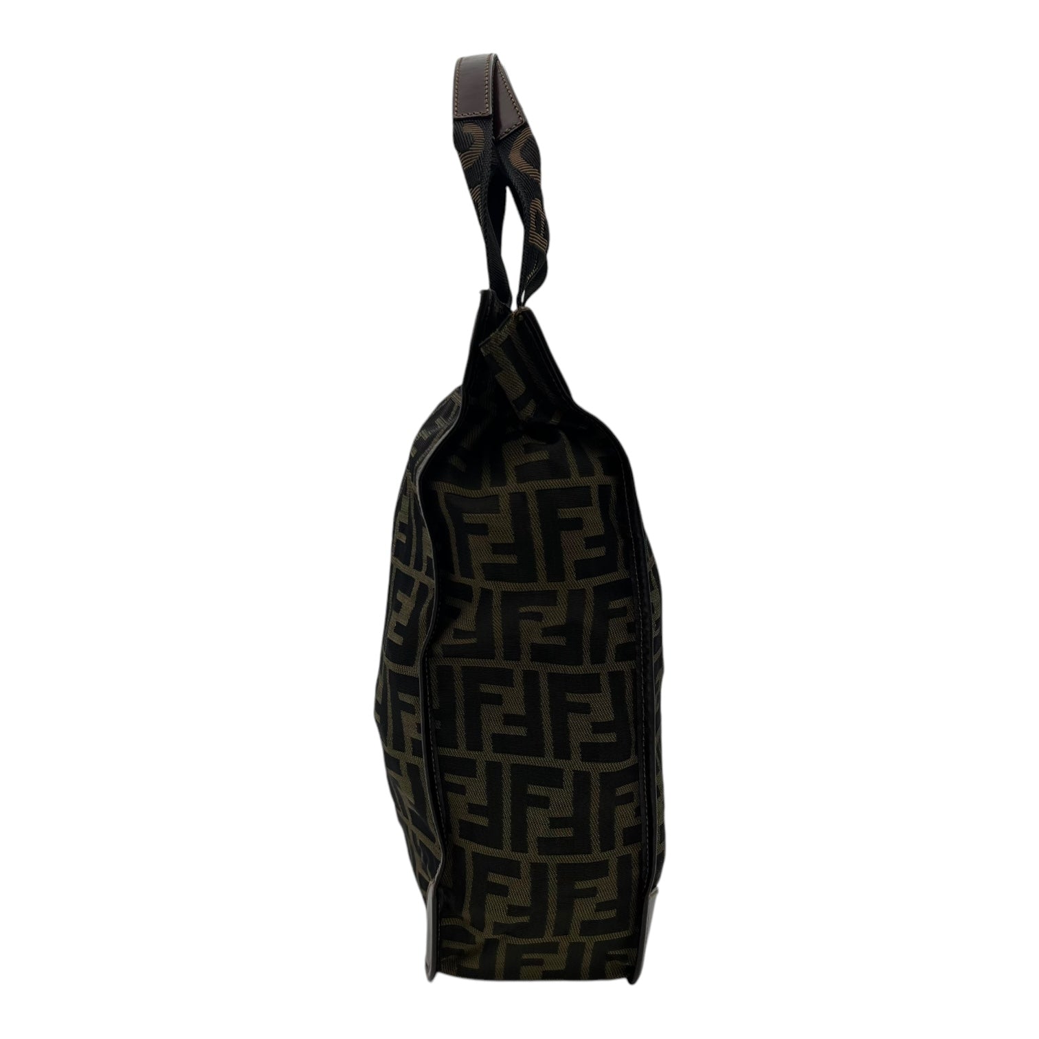 Zucca Tote Bag Brown in Jacquard, Gold hardware