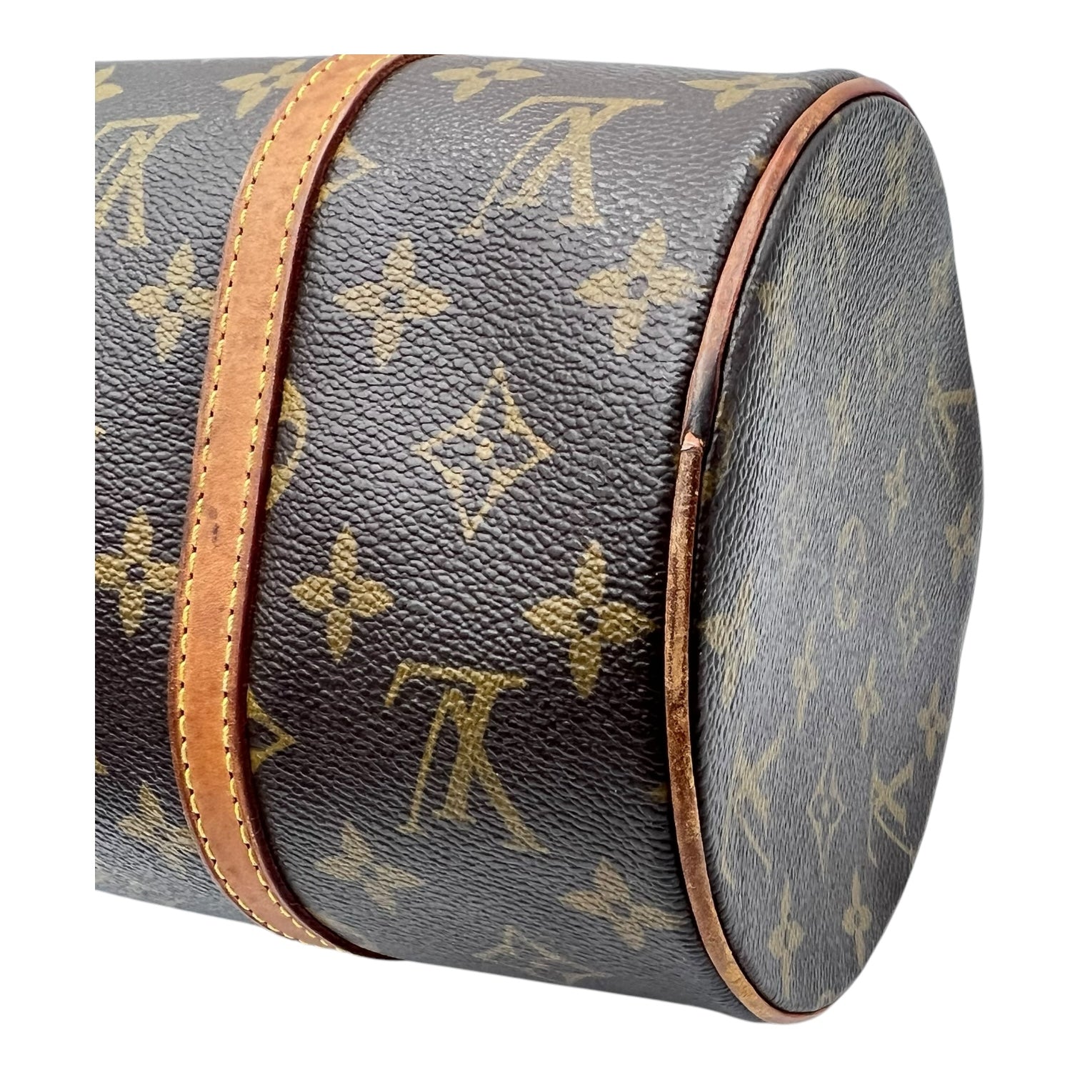 Papillon 30 Brown Top Handle Bag in Monogram Coated Canvas, Gold hardware