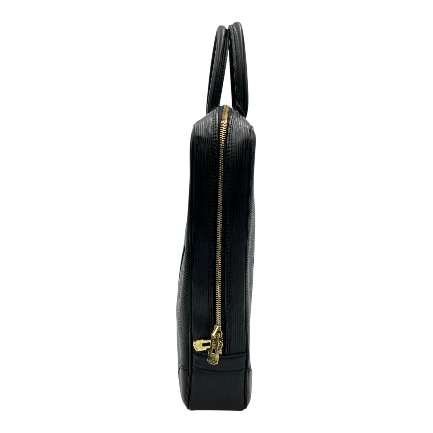 Porte document voyage Messenger Black in Epi Leather, Gold hardware