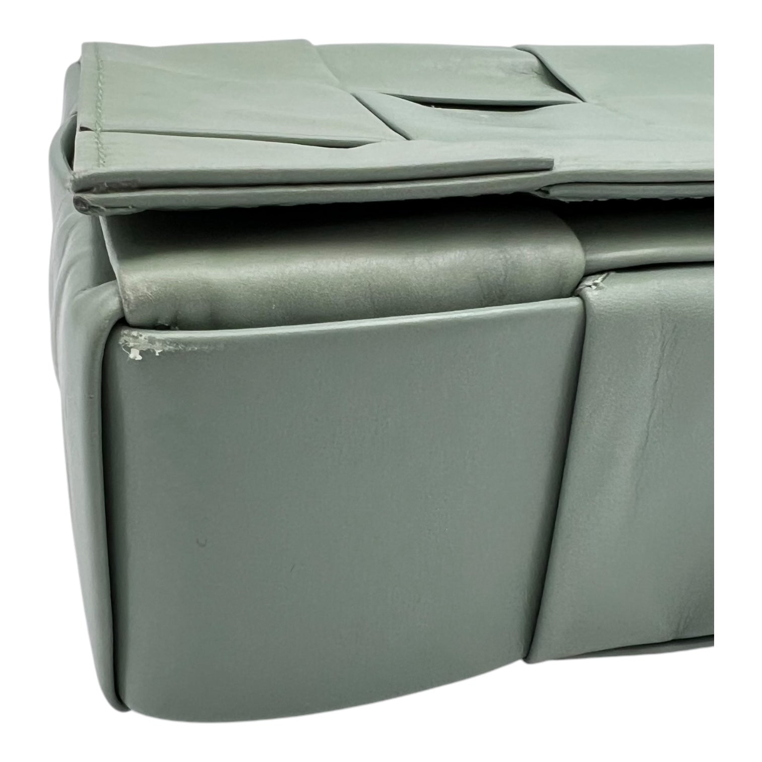 Cassette Crossbody Bag Green in Calfskin, Silver hardware