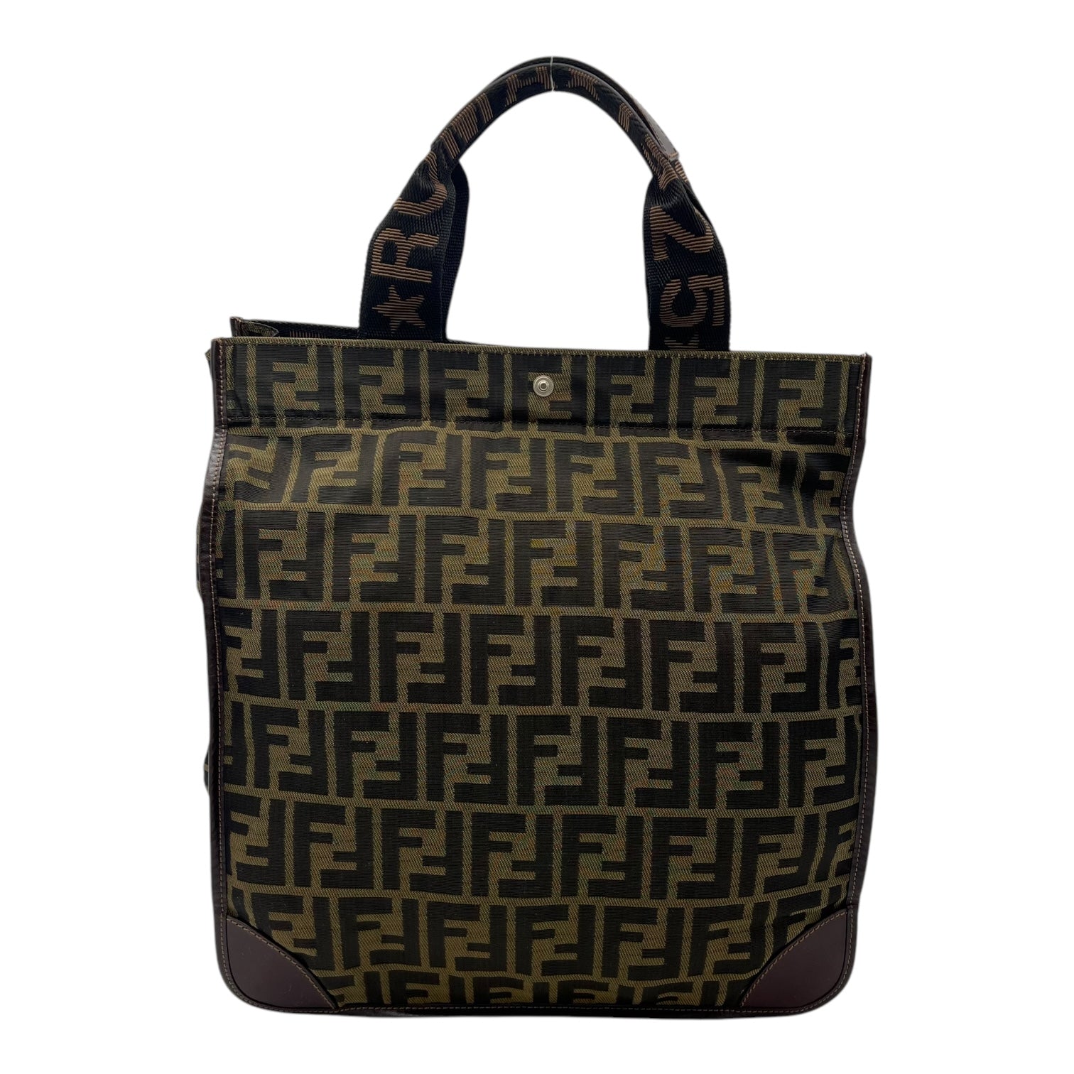 Zucca Tote Bag Brown in Jacquard, Gold hardware