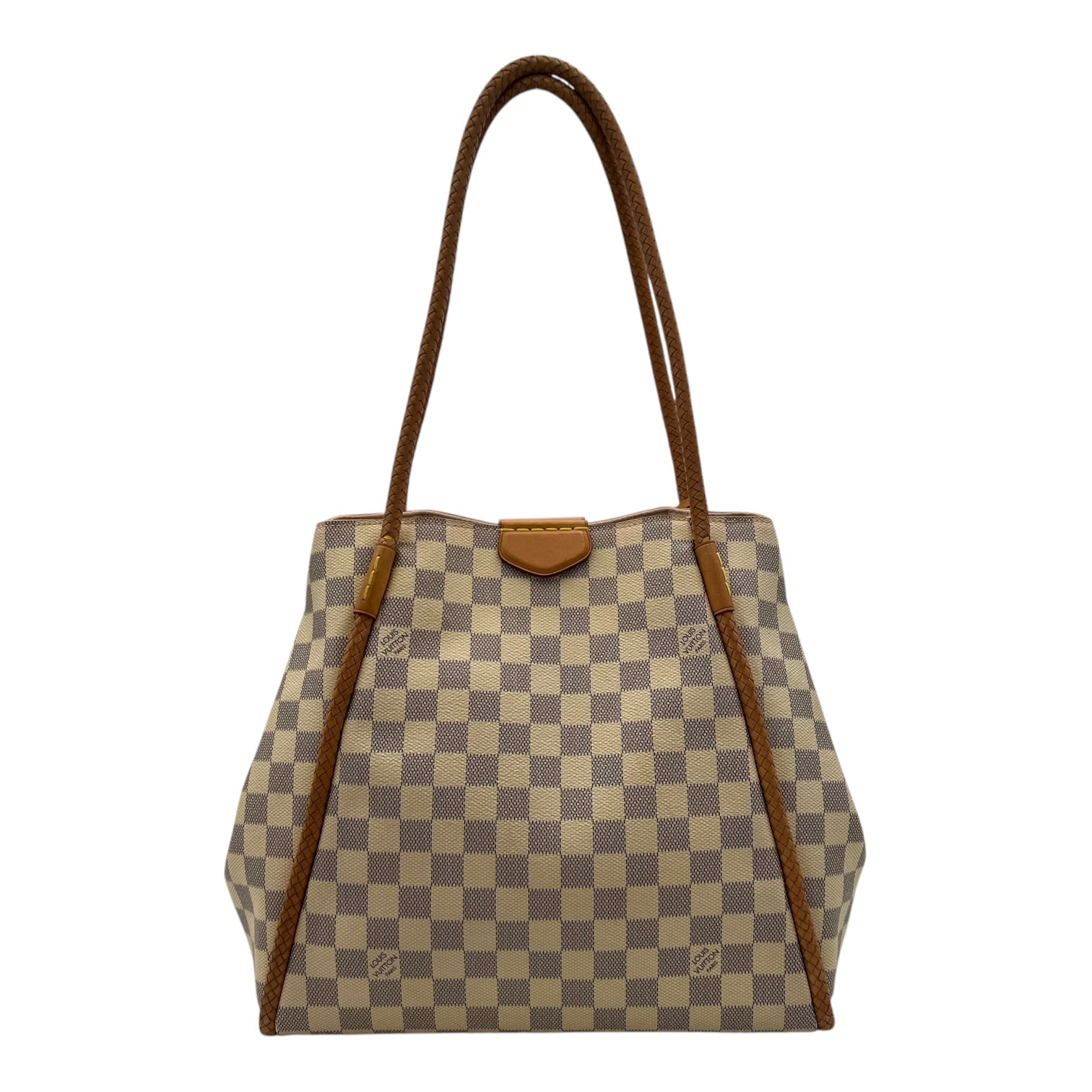 Propriano Shoulder Bag White in Coated Canvas, Gold hardware