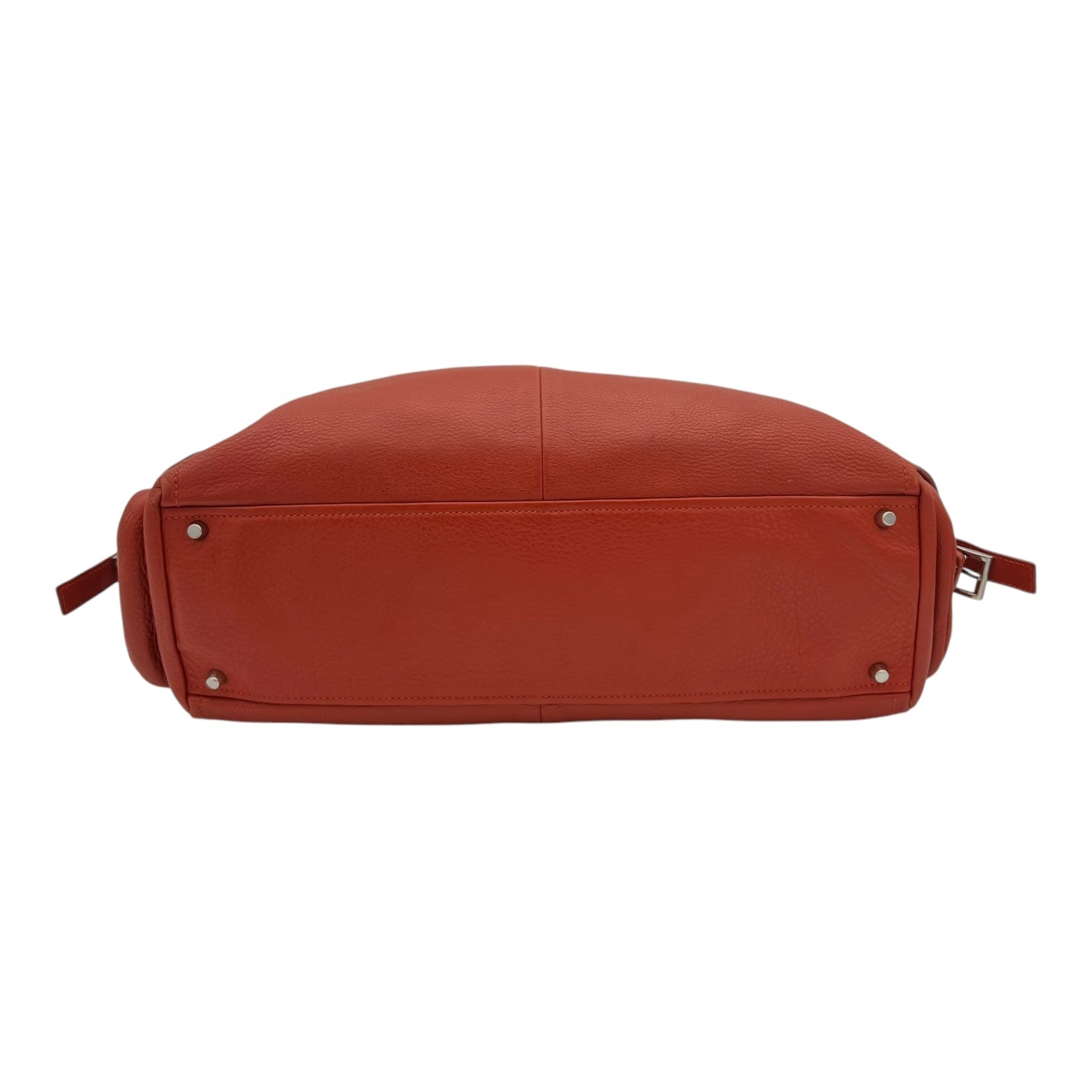 Vitello Daino Red Shoulder Bag in Calfskin, Silver hardware