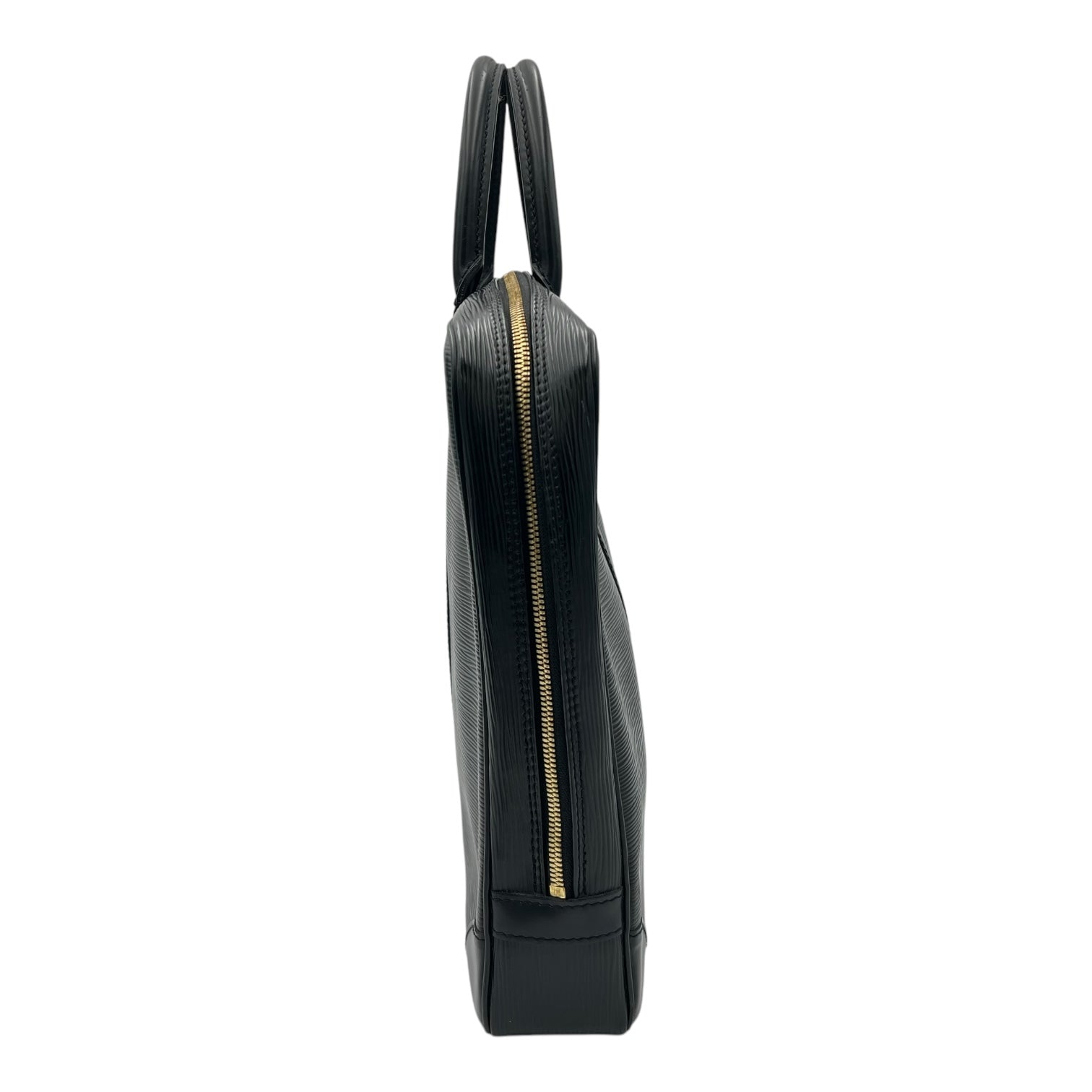 Porte document voyage Messenger Black in Epi Leather, Gold hardware