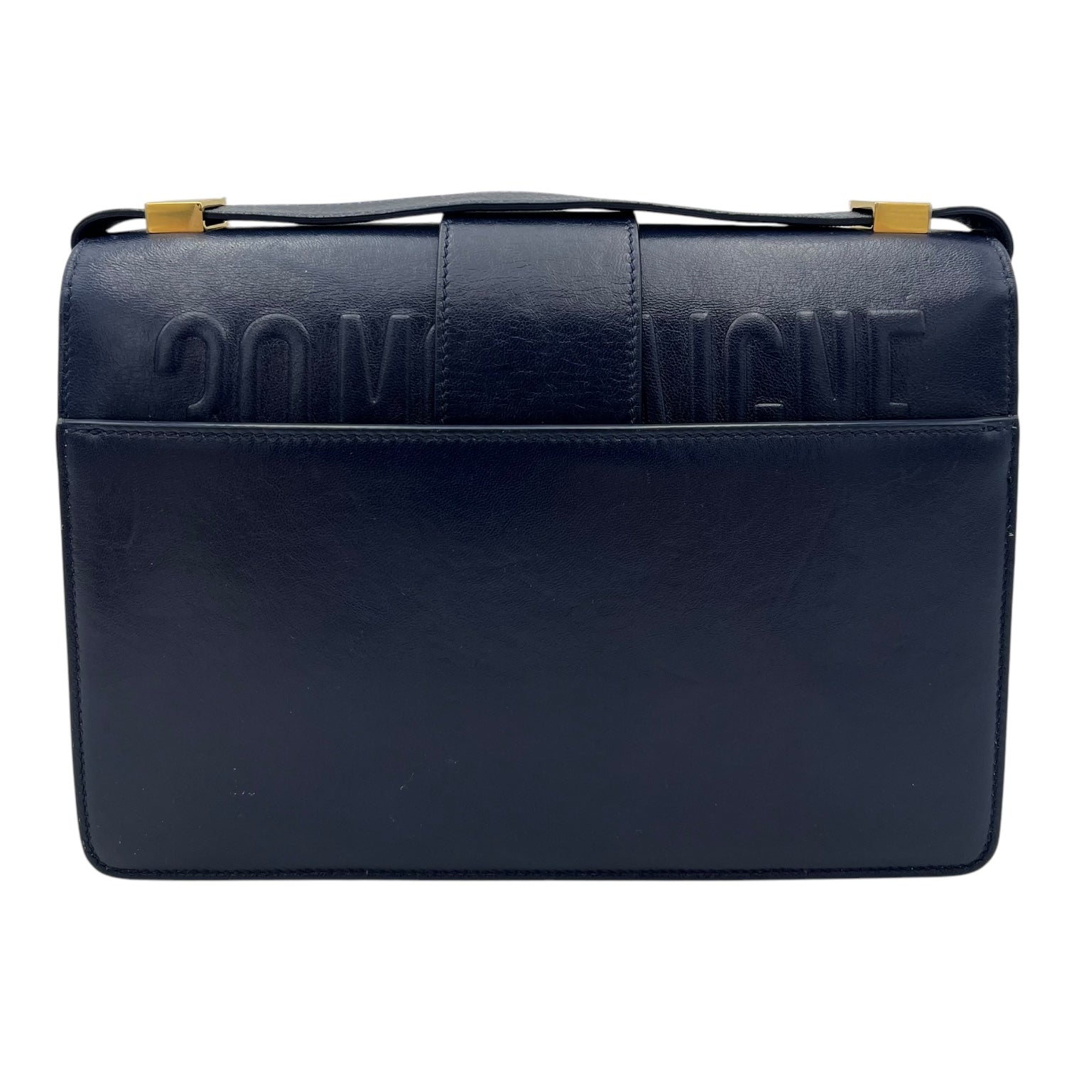 30 Montaigne Shoulder Bag Blue in Calfskin, Gold hardware