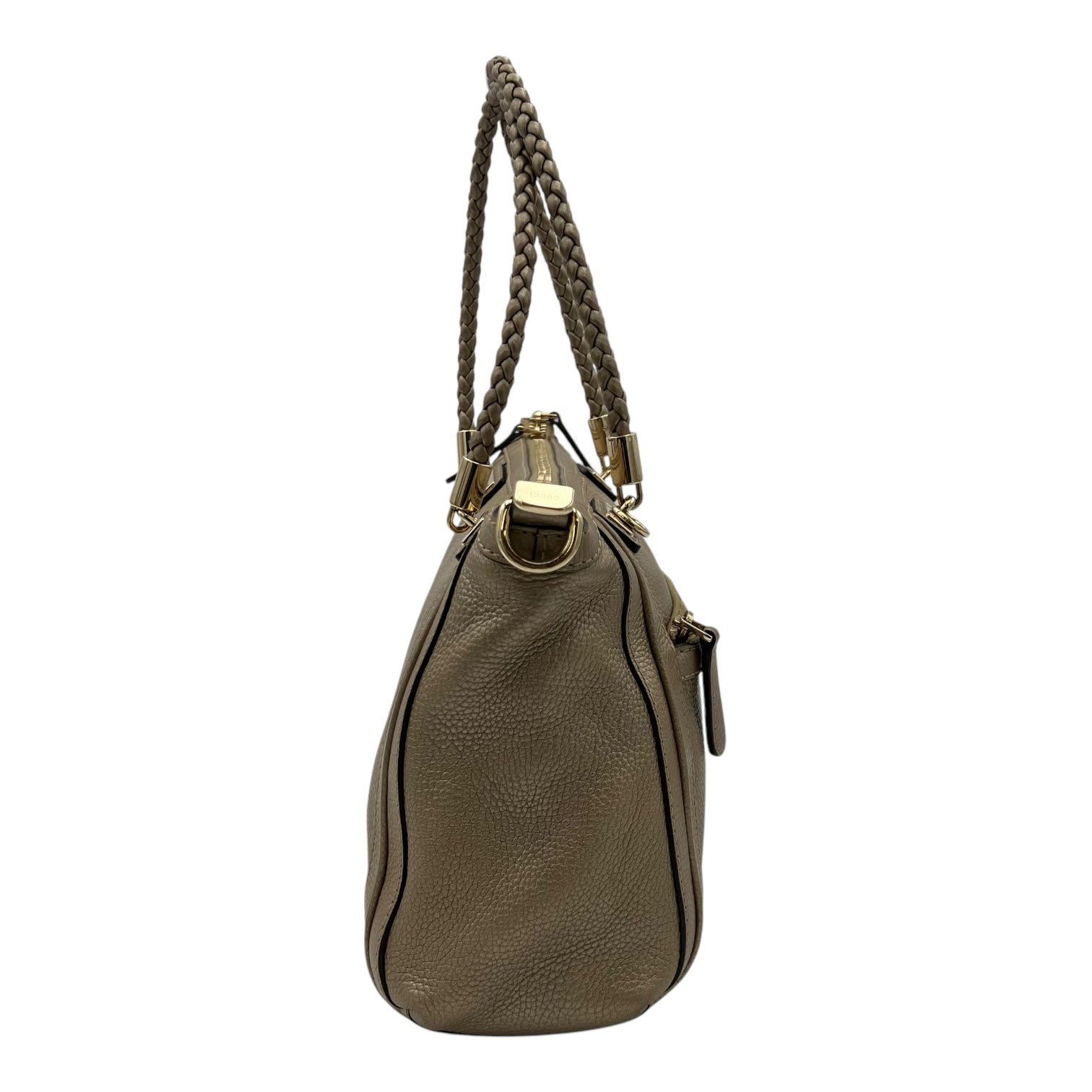 Twist Shoulder Bag Gold in Calfskin, Gold hardware