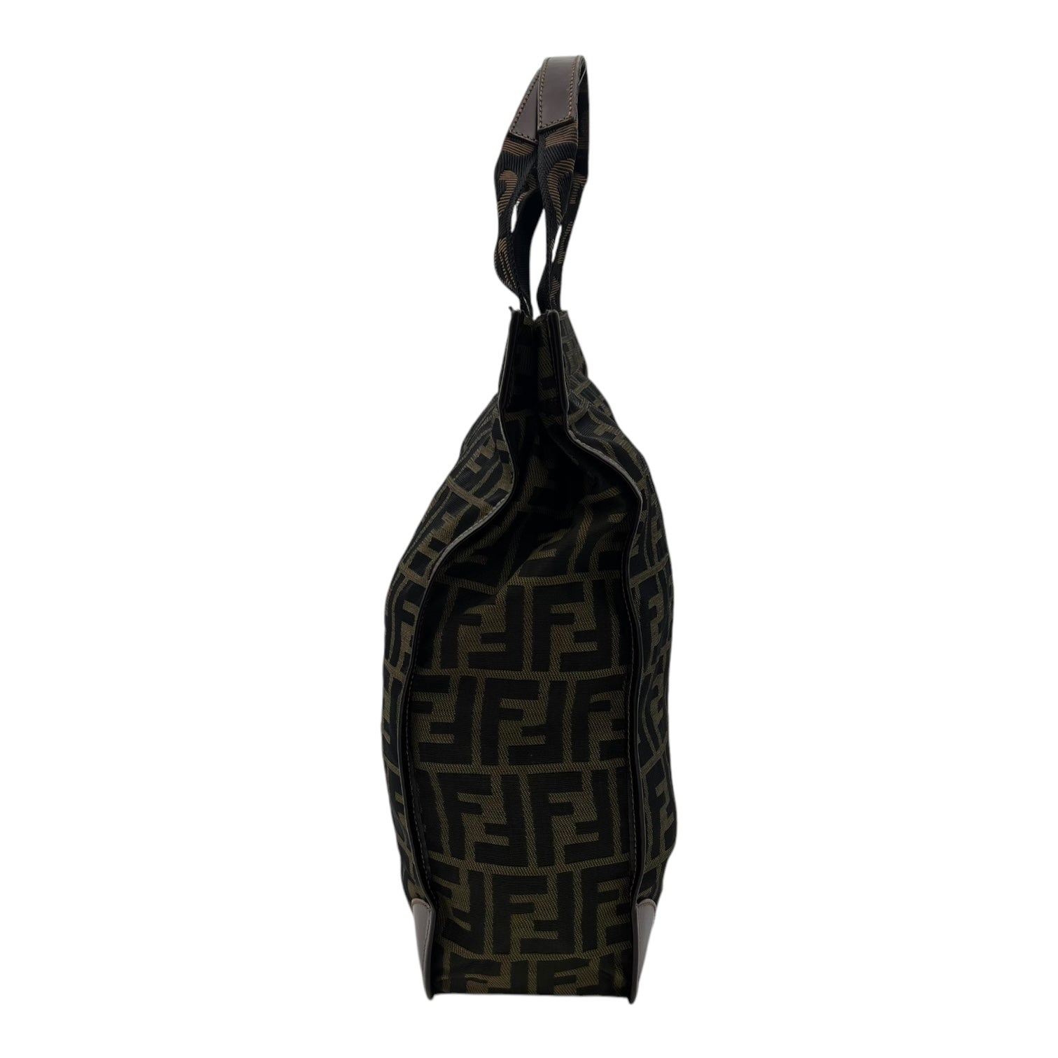 Zucca Tote Bag Brown in Jacquard, Gold hardware