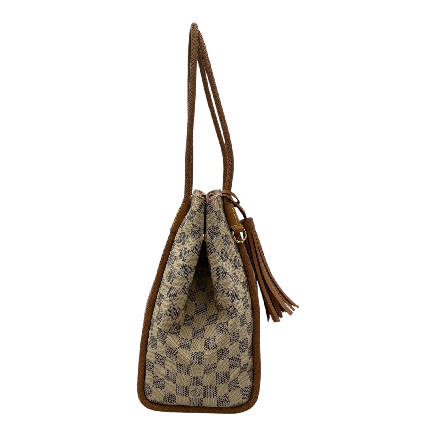 Propriano Shoulder Bag White in Coated Canvas, Gold hardware