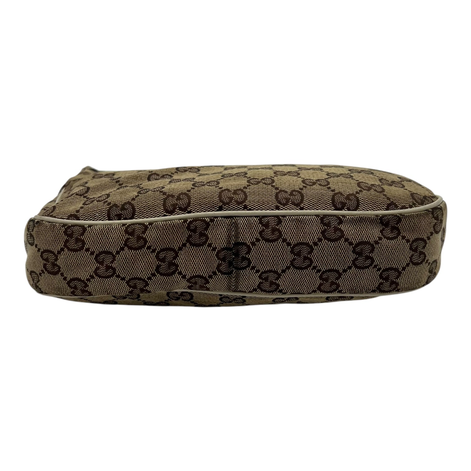 GG Shoulder Bag Brown in Canvas, Gold hardware