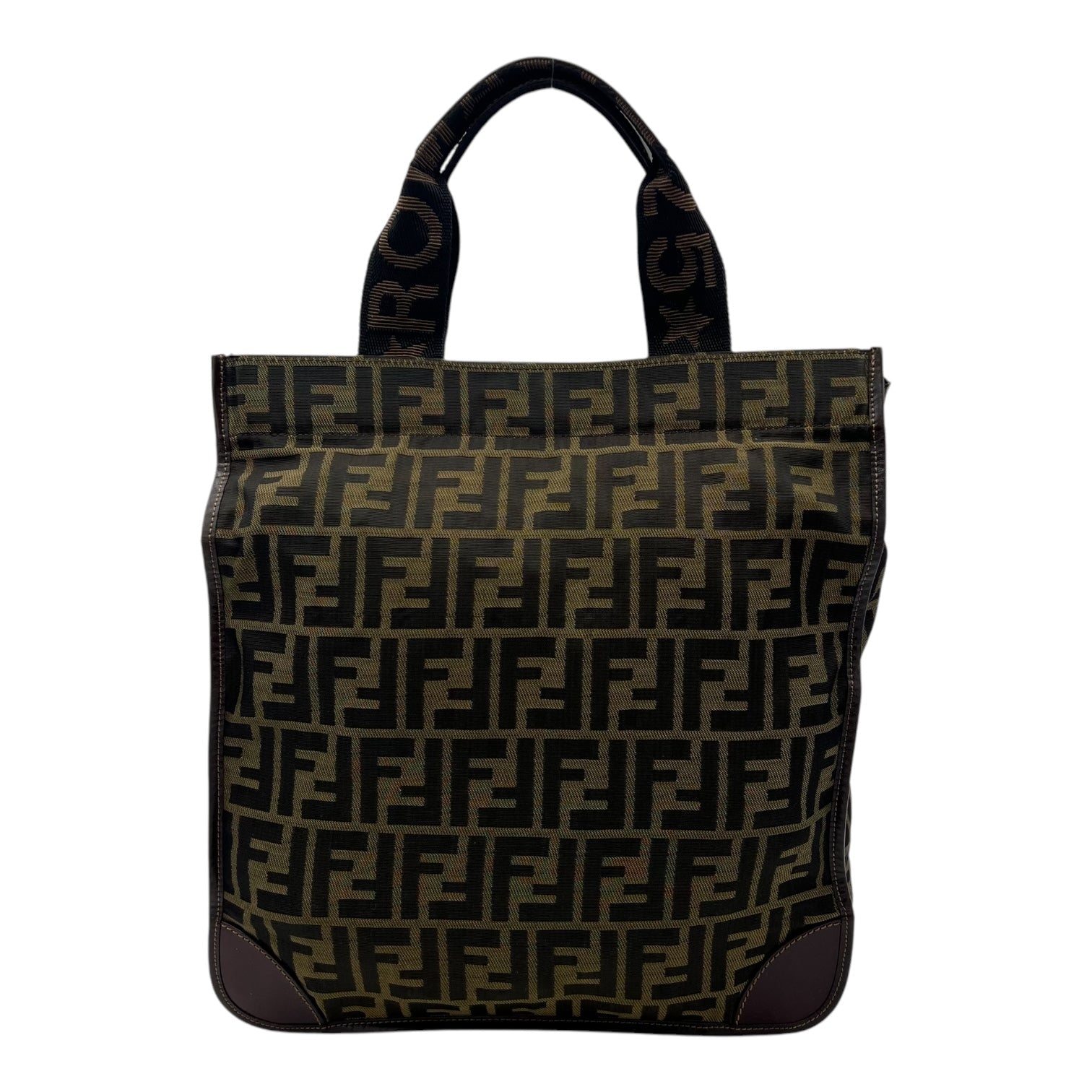 Zucca Tote Bag Brown in Jacquard, Gold hardware