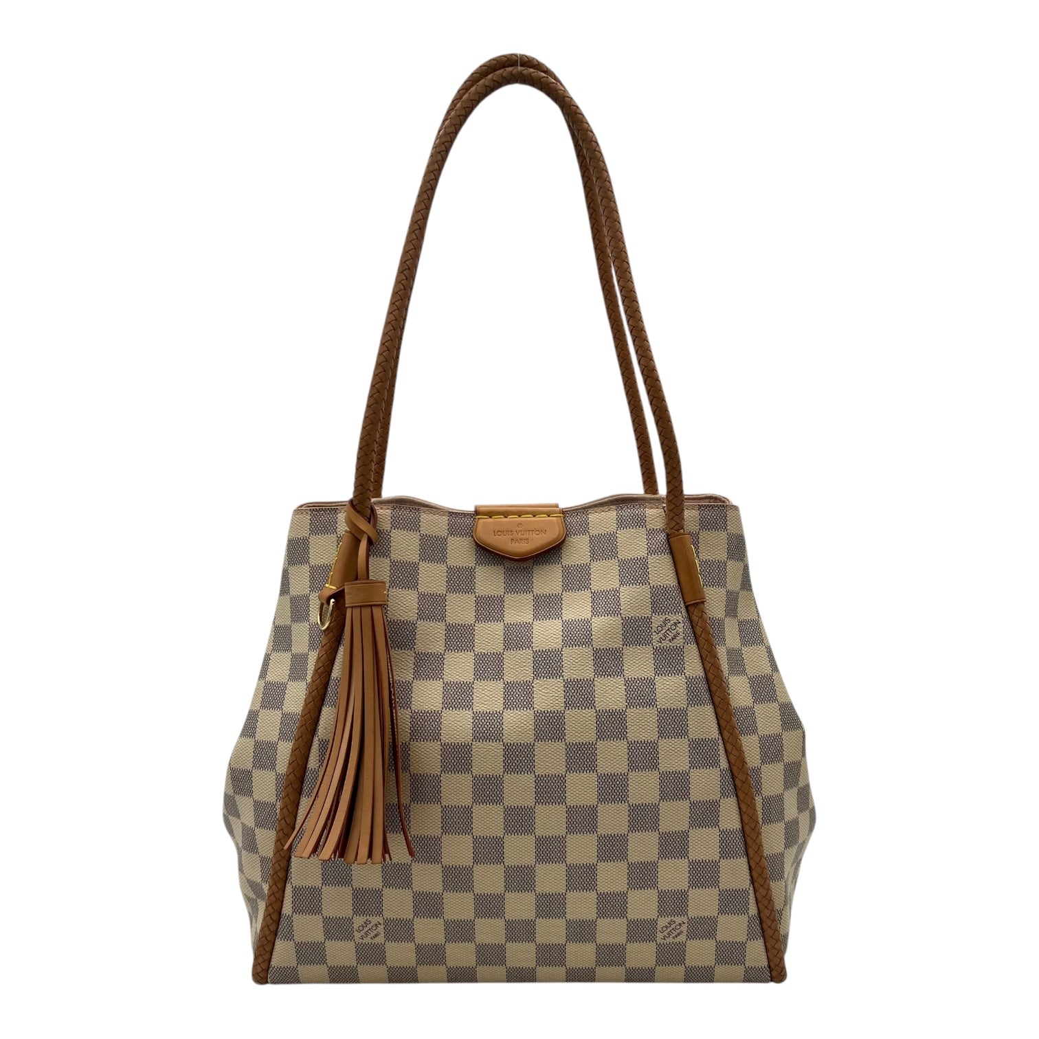 Propriano Shoulder Bag White in Coated Canvas, Gold hardware