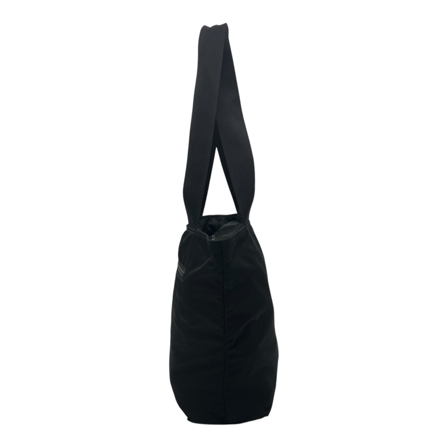 Logo Tote Bag Black in Nylon, Silver hardware