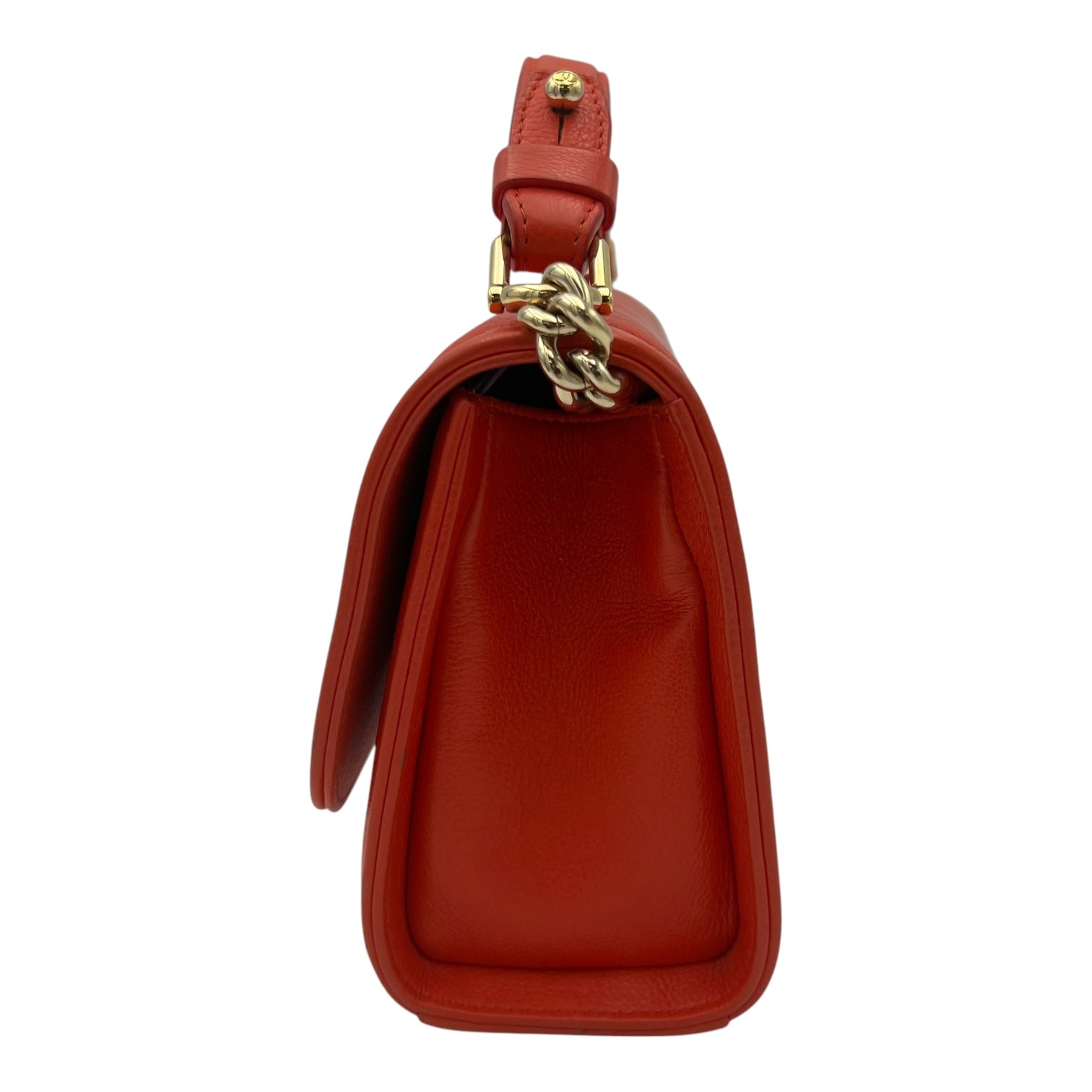 2 way bag Orange Crossbody Bag in Calfskin, Gold hardware