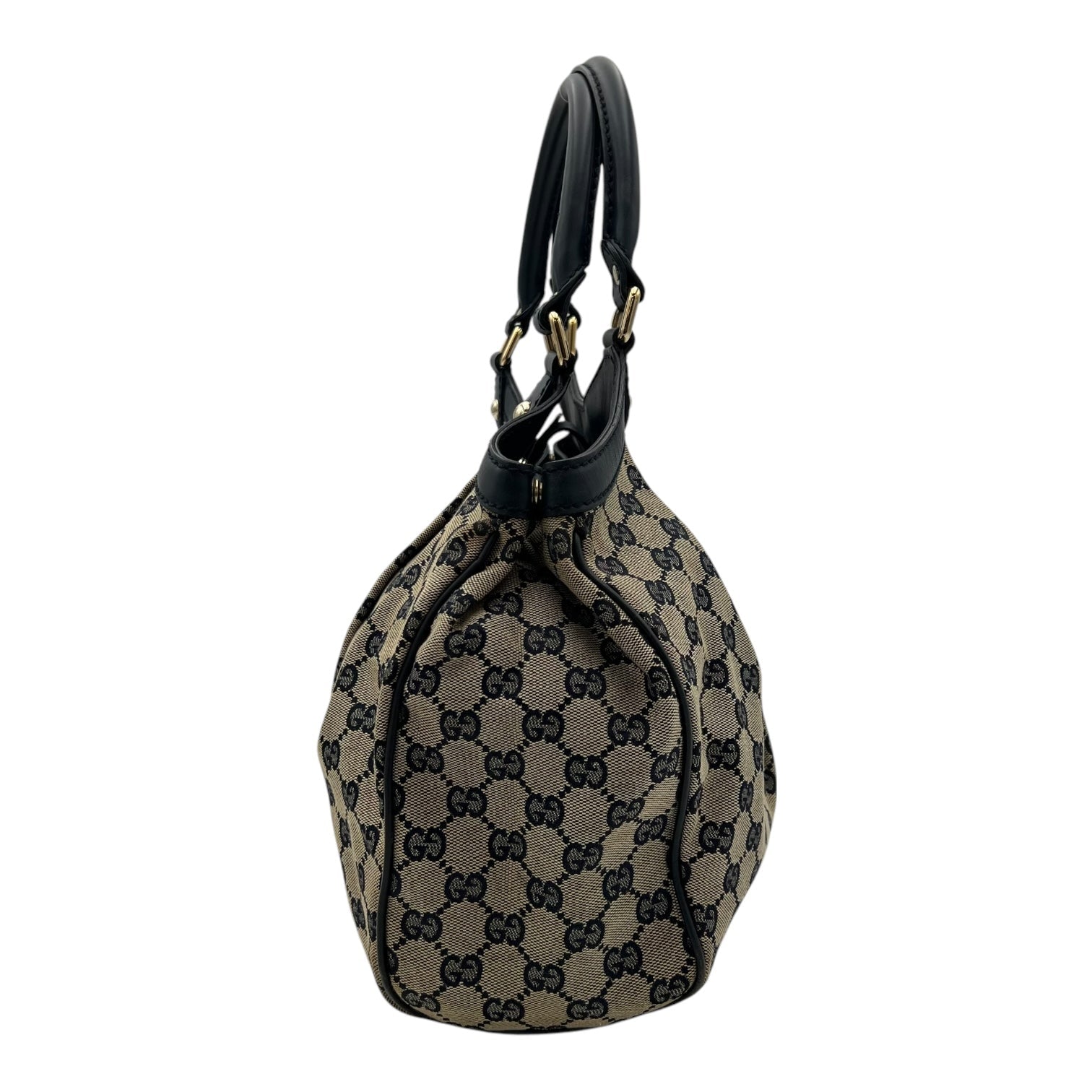 Sukey Shoulder Bag Black in Canvas, Gold hardware