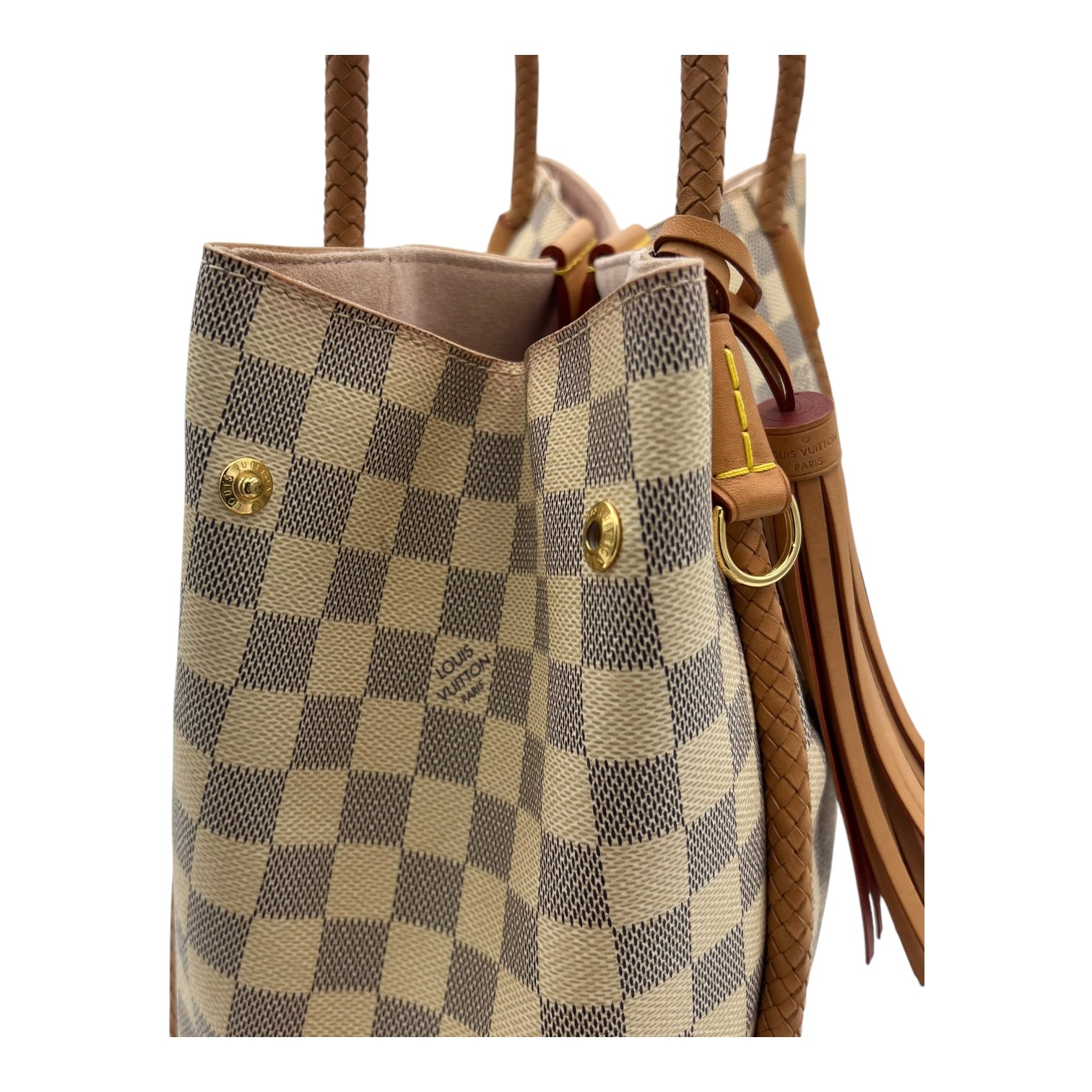 Propriano Shoulder Bag White in Coated Canvas, Gold hardware