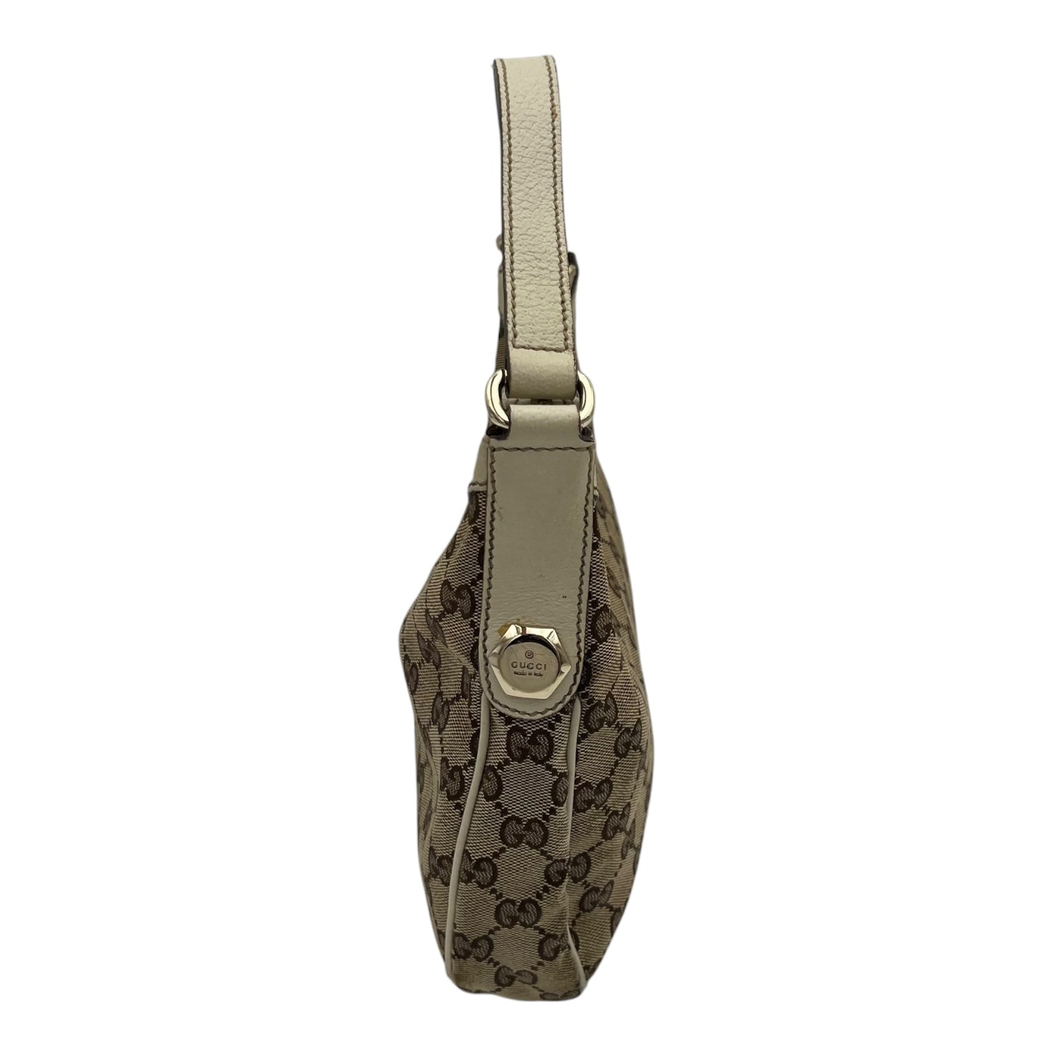 GG Shoulder Bag Brown in Canvas, Gold hardware