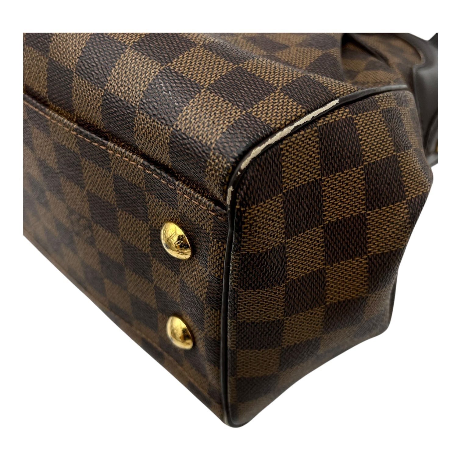 Trevi PM Damier Ebene Top Handle Bag in Coated Canvas, Gold hardware