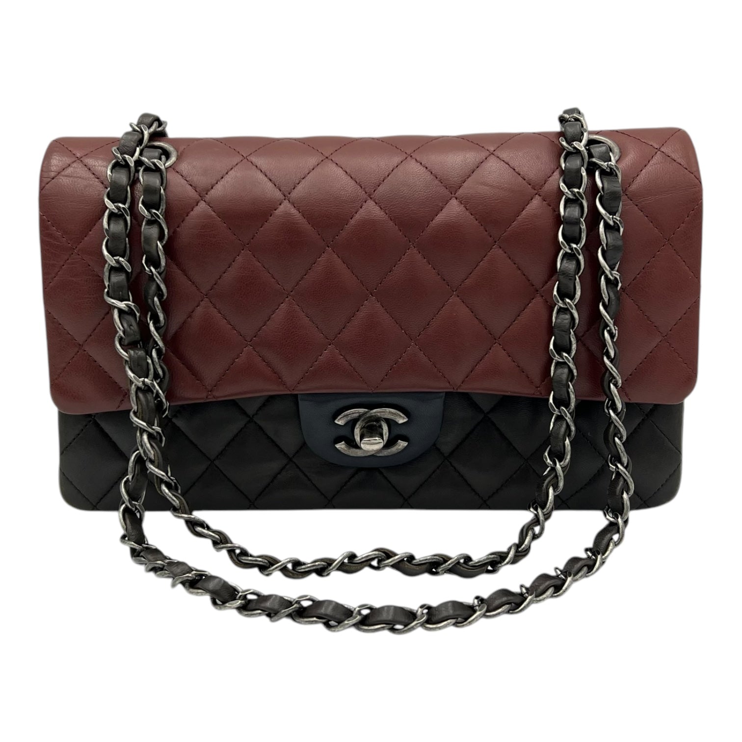 Classic Shoulder Bag Medium Multi-colour in Lambskin, Ruthenium hardware