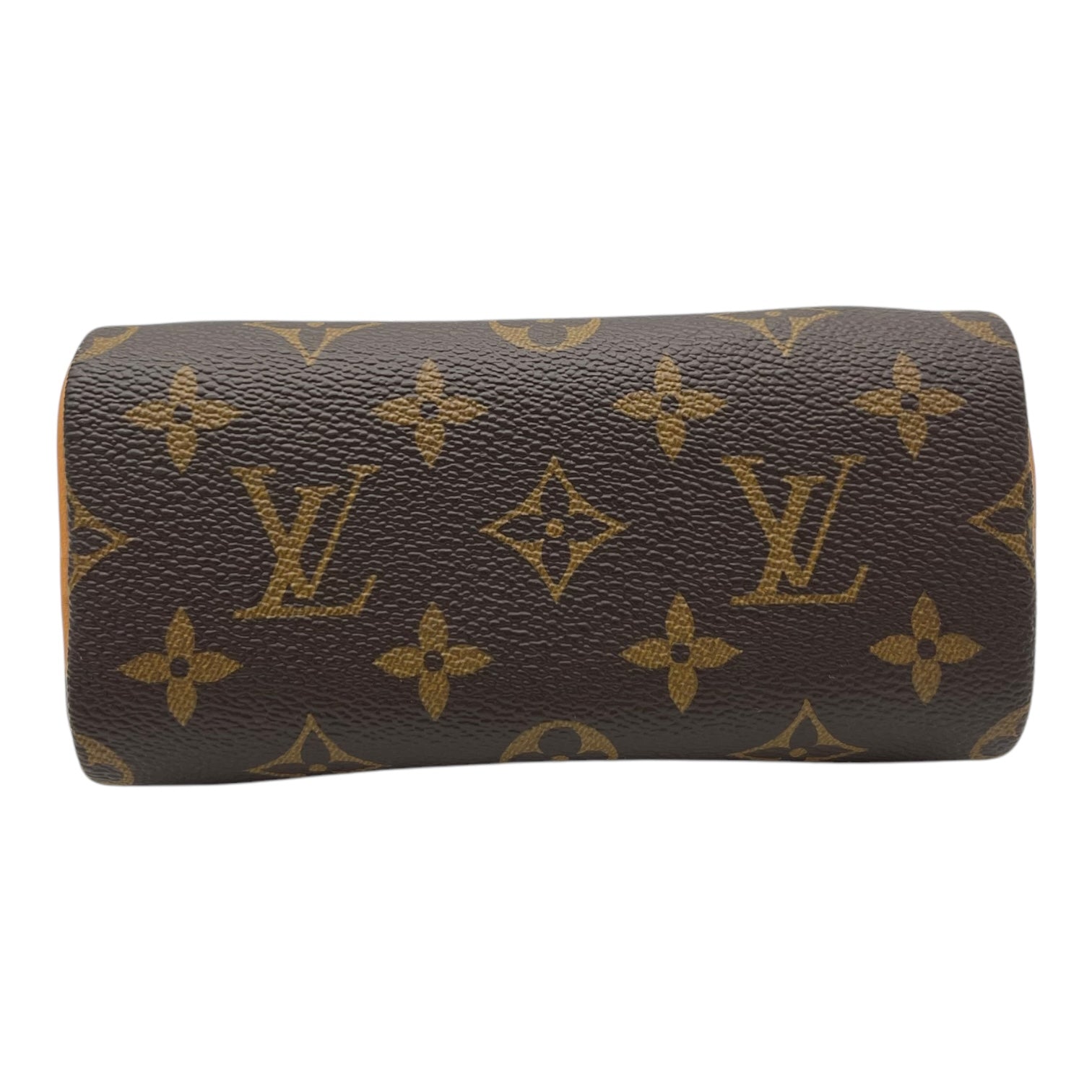 Speedy Crossbody Bag Nano Brown in Monogram Coated Canvas, Gold hardware
