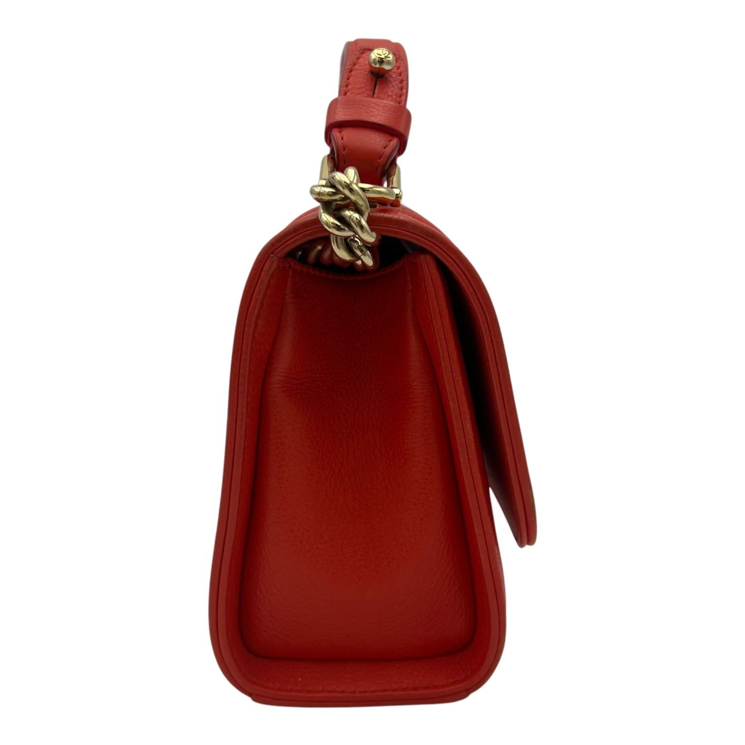2 way bag Orange Crossbody Bag in Calfskin, Gold hardware