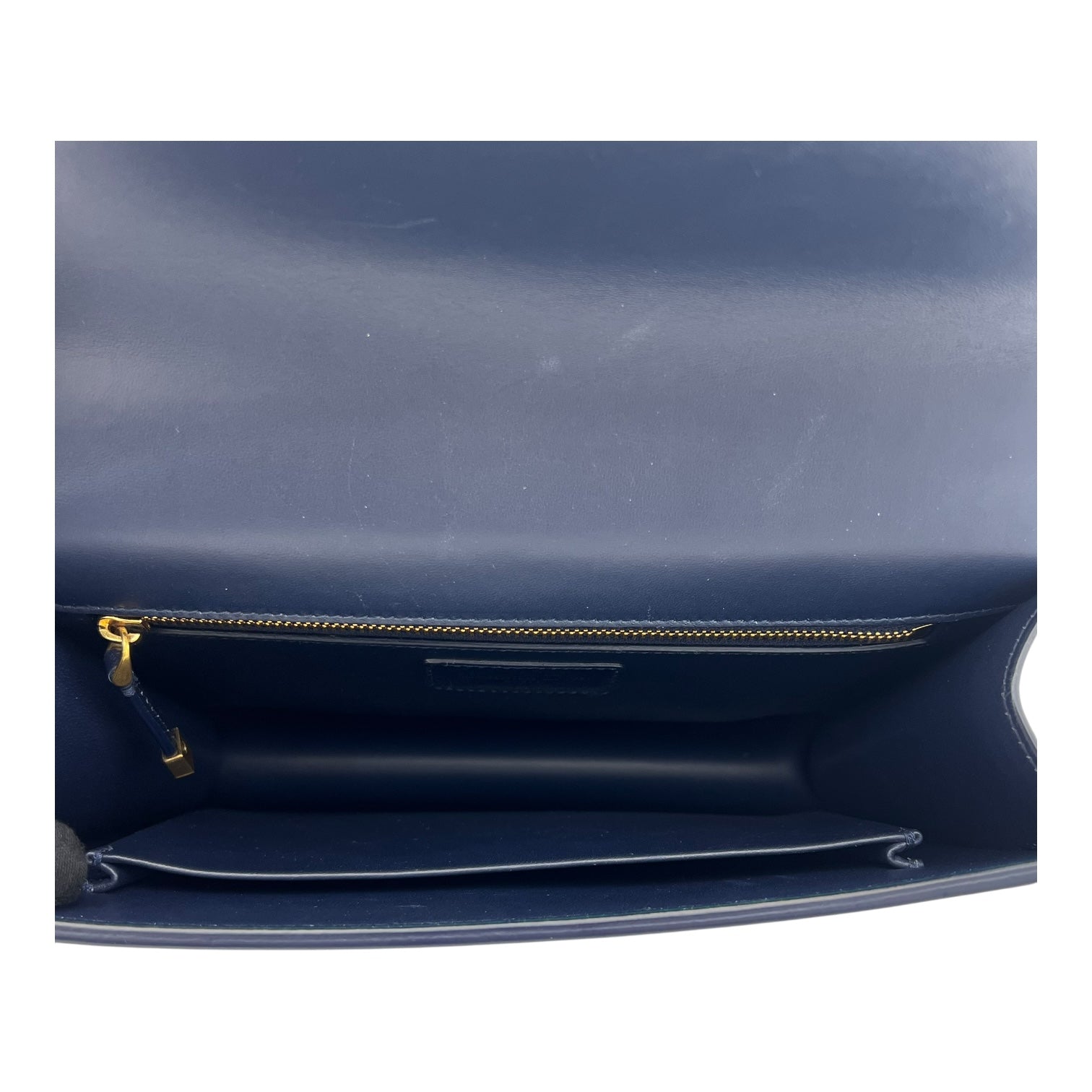 30 Montaigne Shoulder Bag Blue in Calfskin, Gold hardware