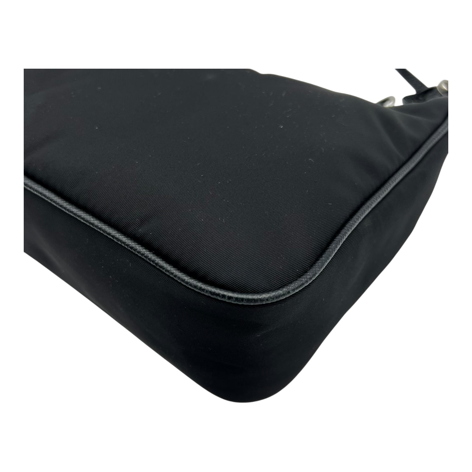 Re-Edition Shoulder Bag Black in Re-Nylon, Silver hardware