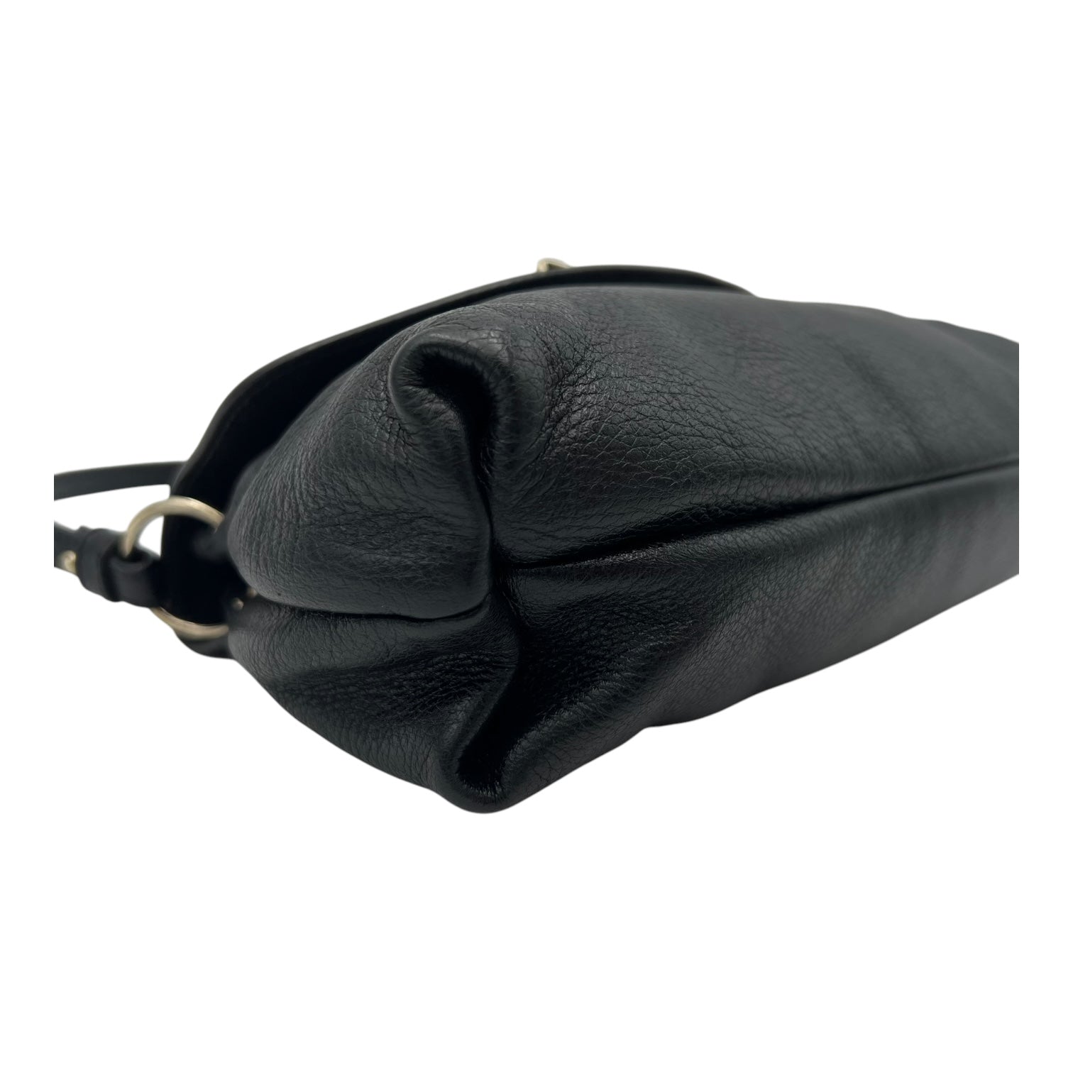 Lily Shoulder Bag Black in Calfskin, Gold hardware