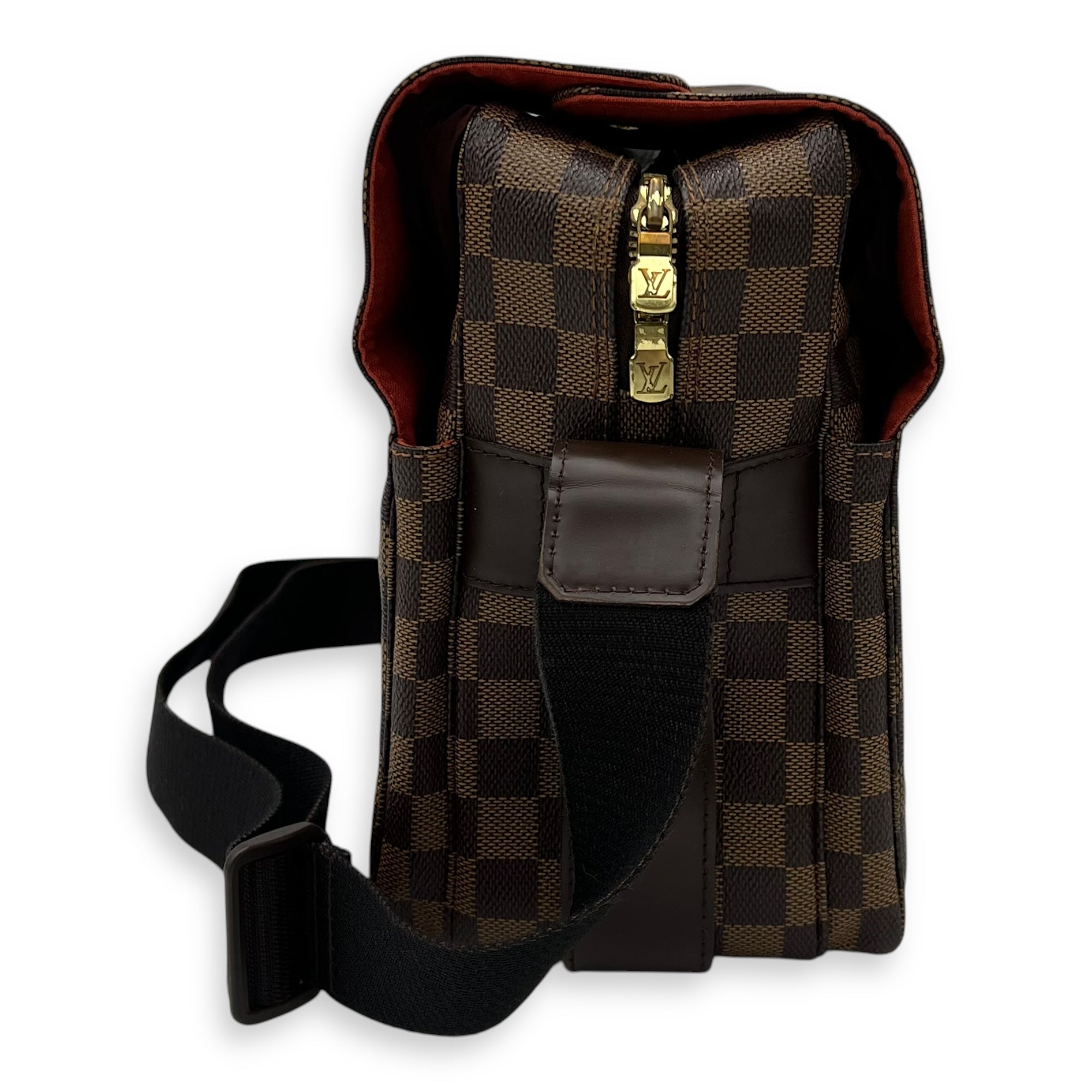 Naviglio Shoulder Bag Brown in Coated Canvas, Gold hardware