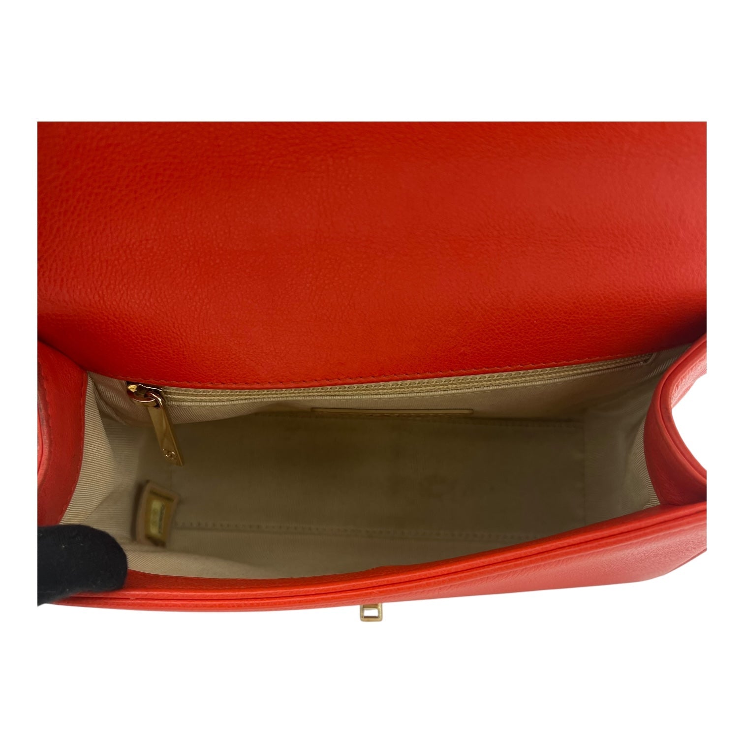 2 way bag Orange Crossbody Bag in Calfskin, Gold hardware