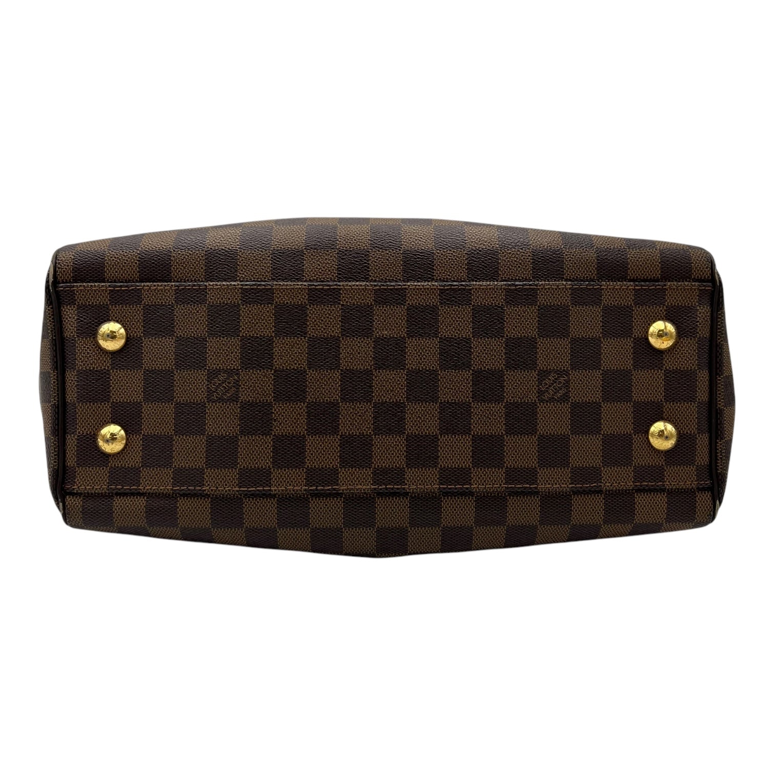 Trevi PM Damier Ebene Top Handle Bag in Coated Canvas, Gold hardware