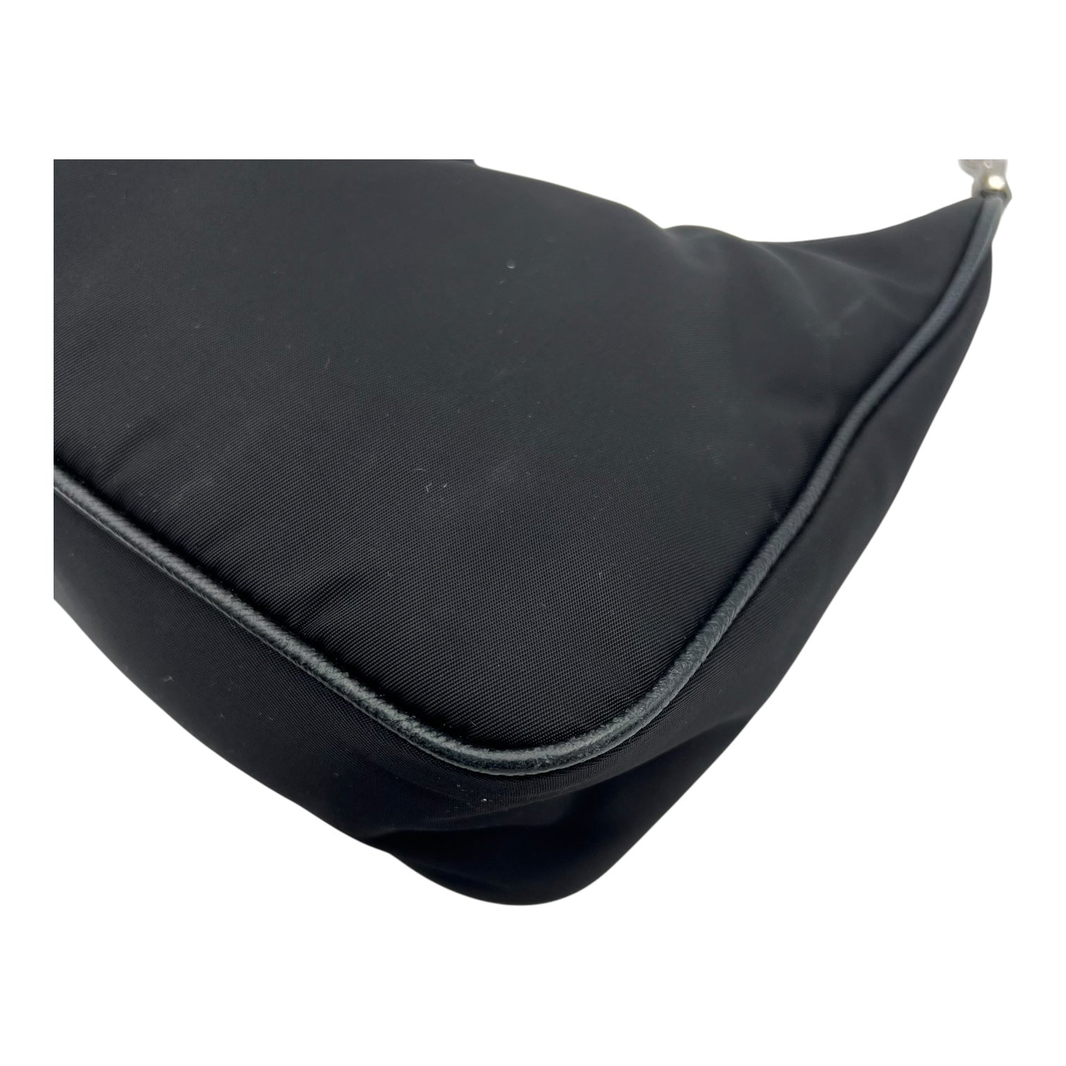 Re-Edition Shoulder Bag Black in Re-Nylon, Silver hardware