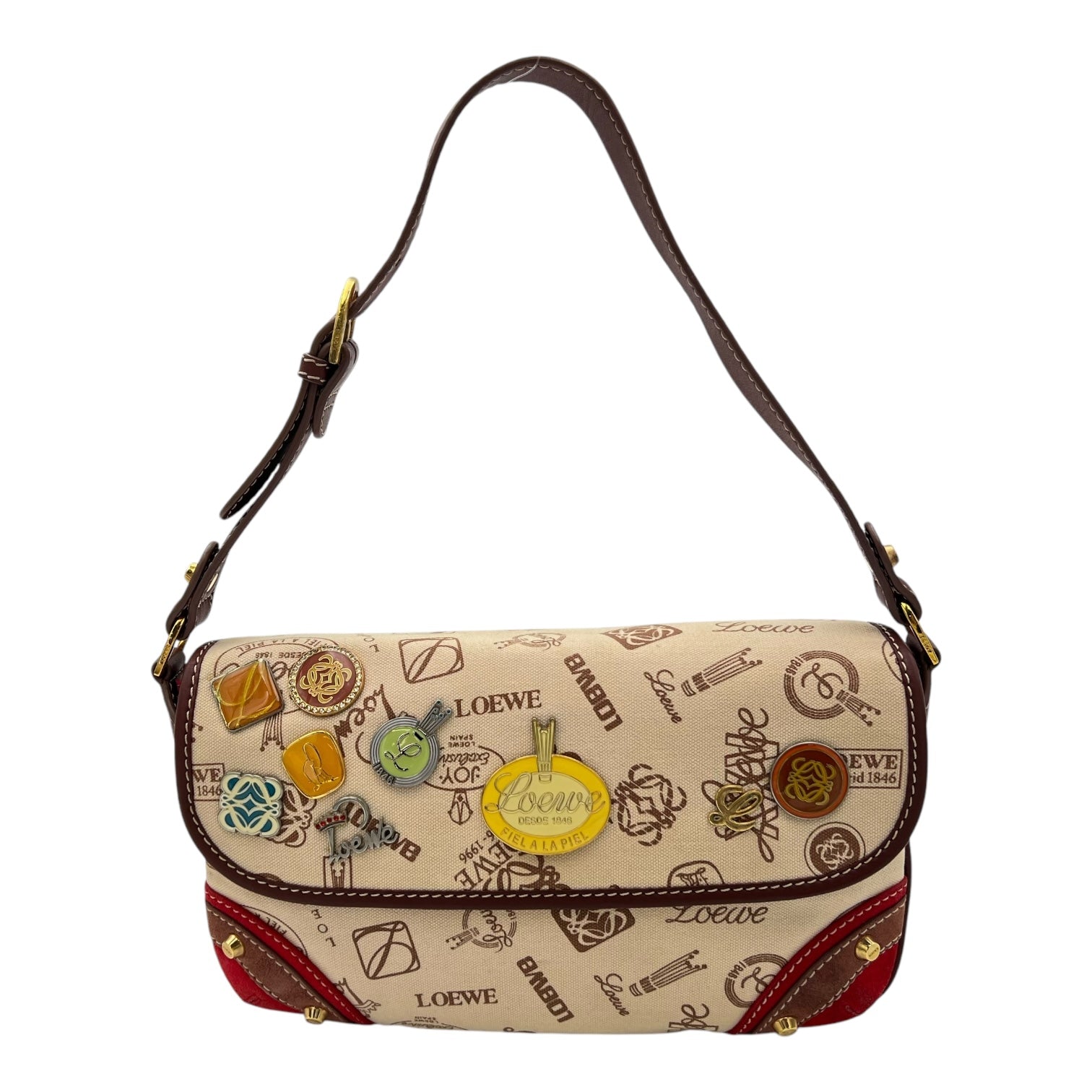 160th Anniversary  Shoulder Bag Multi-colour in Canvas, Gold hardware